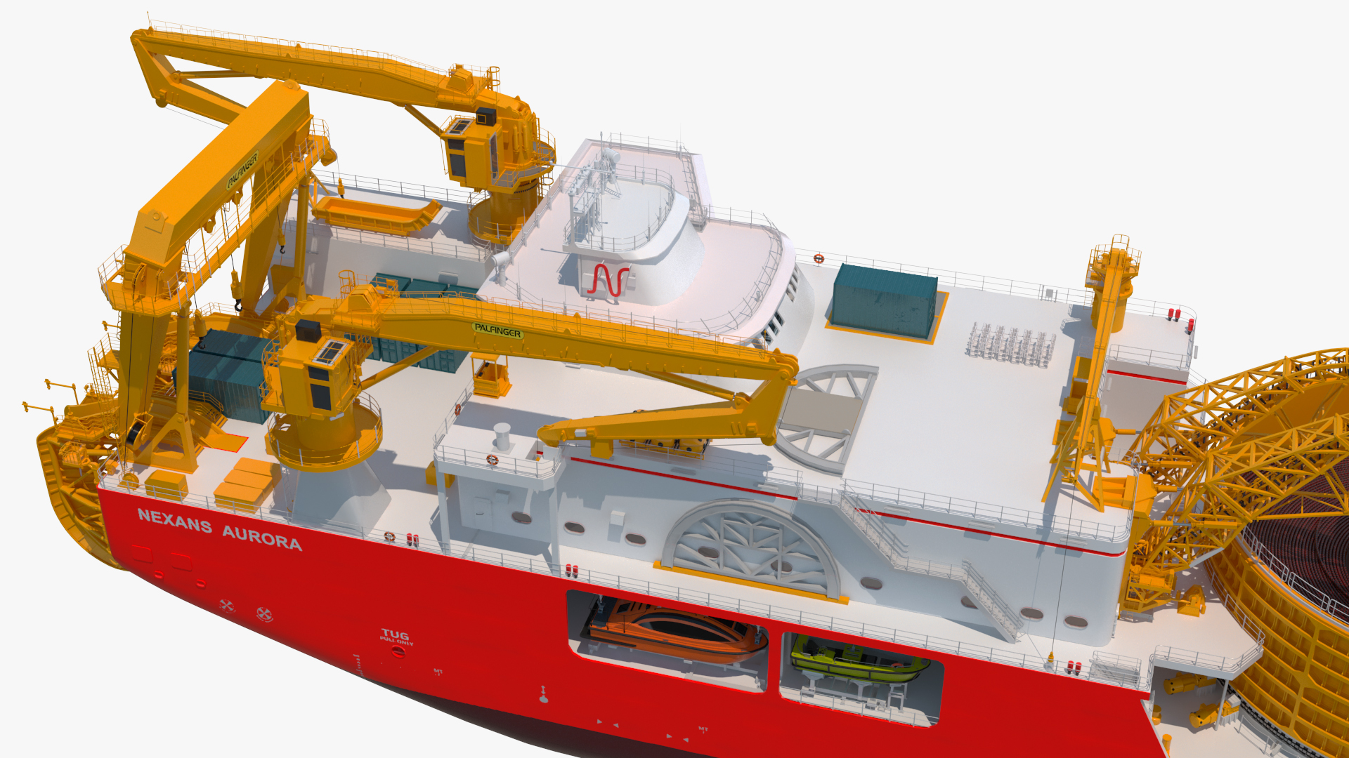 Nexans Aurora Cable Layer Vessel Rigged 3D model