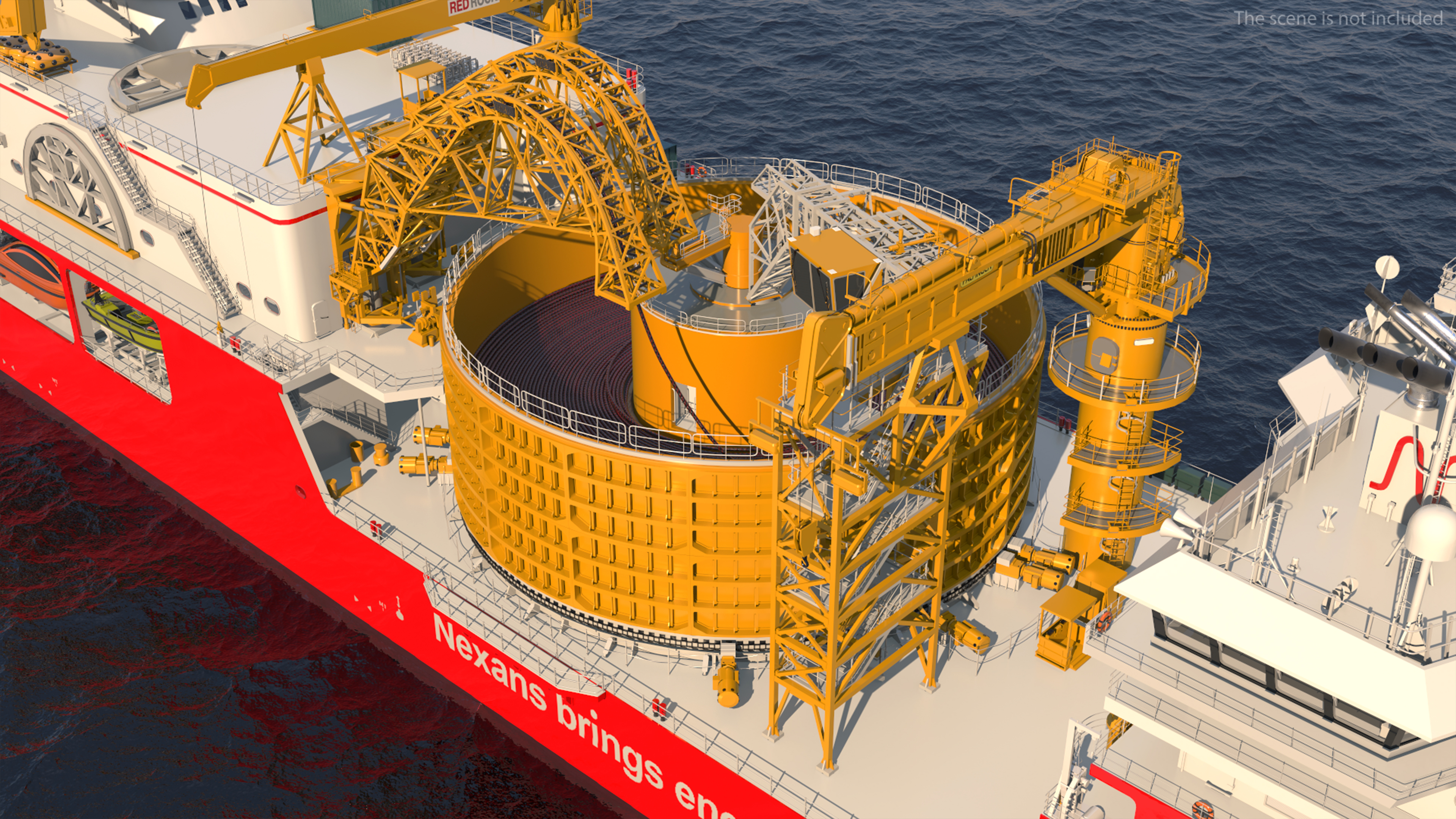 Nexans Aurora Cable Layer Vessel Rigged 3D model