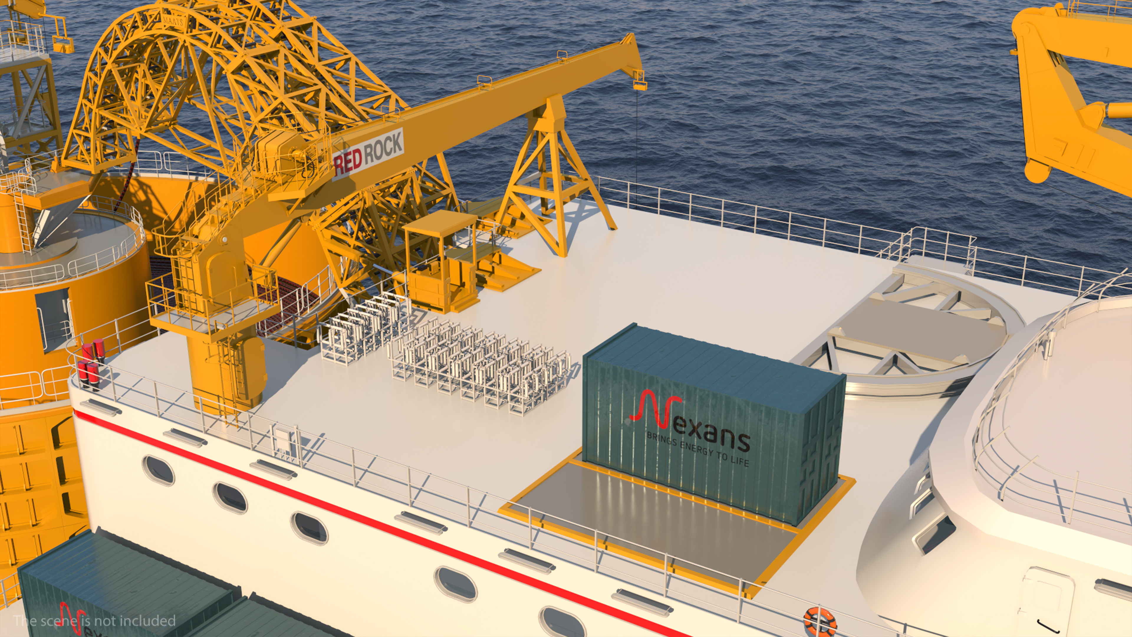 Nexans Aurora Cable Layer Vessel Rigged 3D model