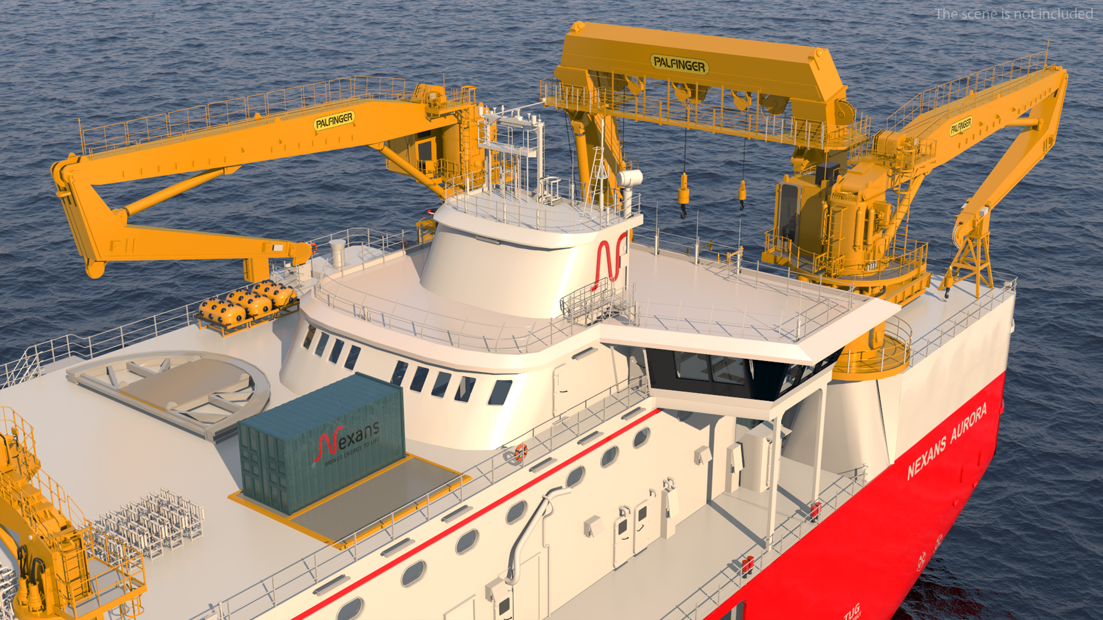 Nexans Aurora Cable Layer Vessel Rigged 3D model
