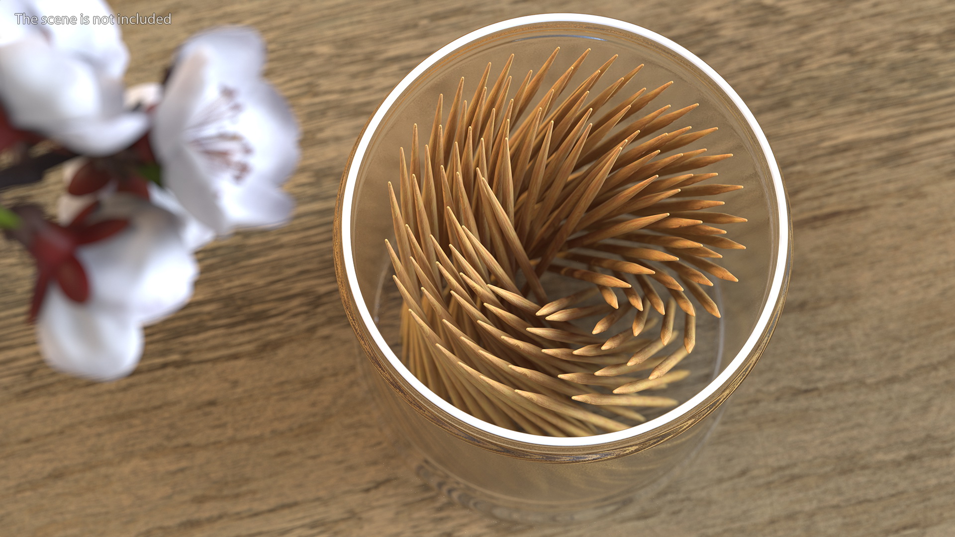 3D Wooden Toothpicks in Plastic Container model