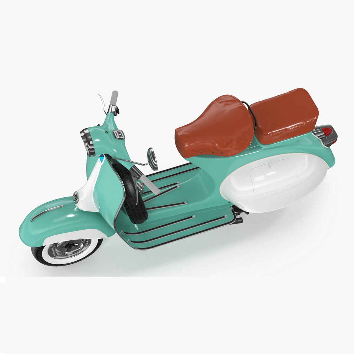 Vintage Scooter Vespa 125 Green Rigged for Cinema 4D 3D