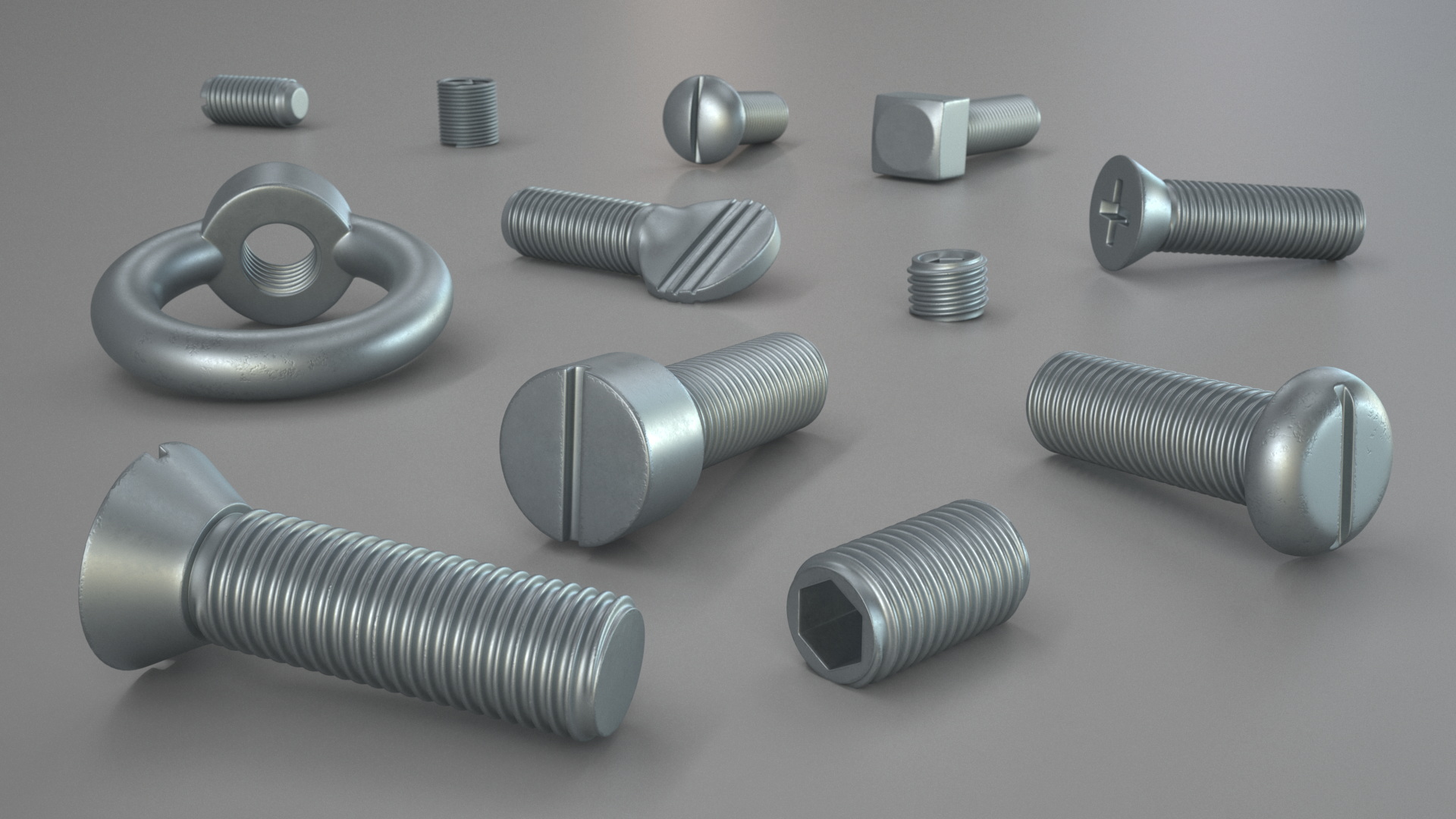 3D model Zinc Steel Screw Kit