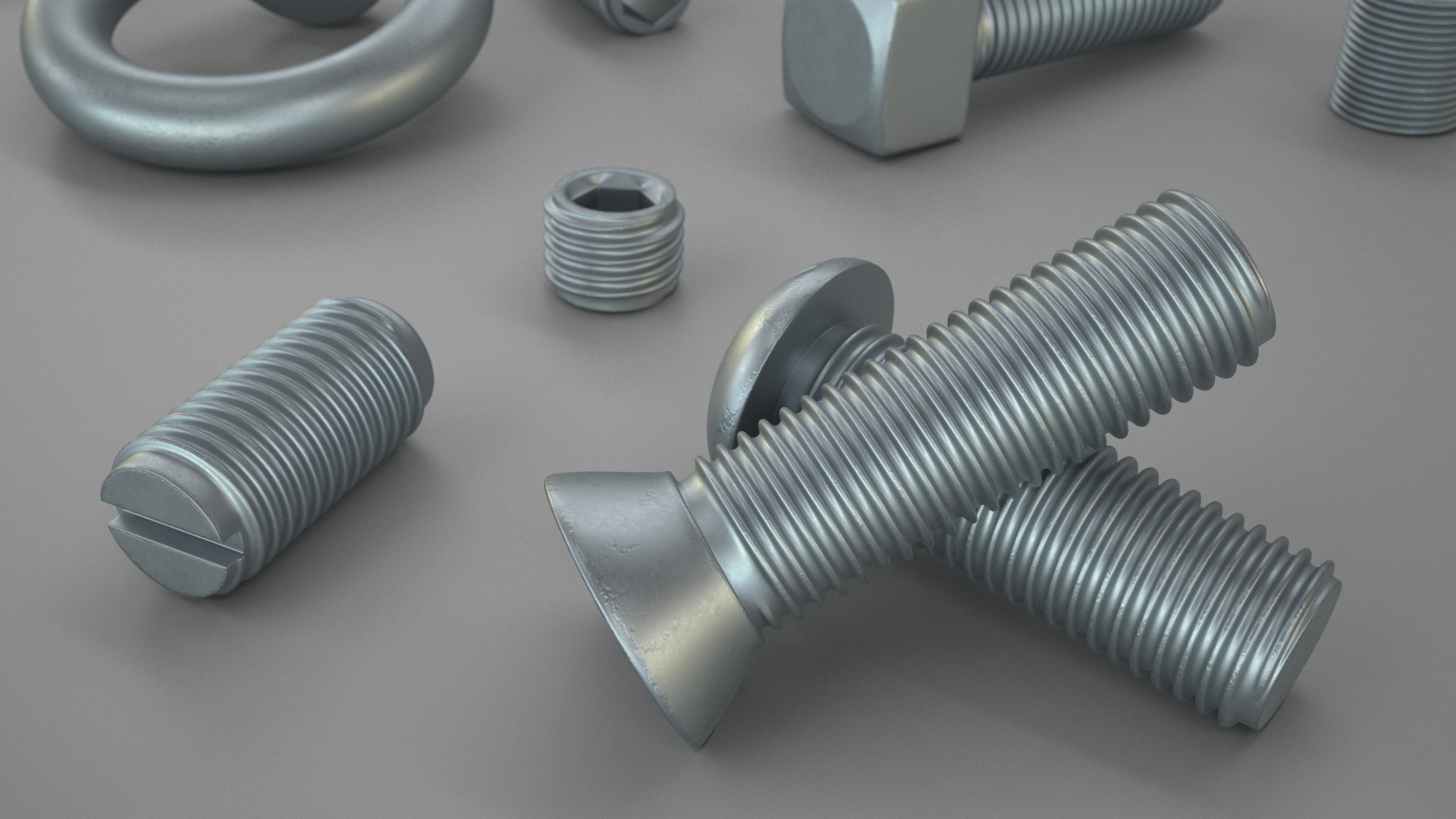 3D model Zinc Steel Screw Kit