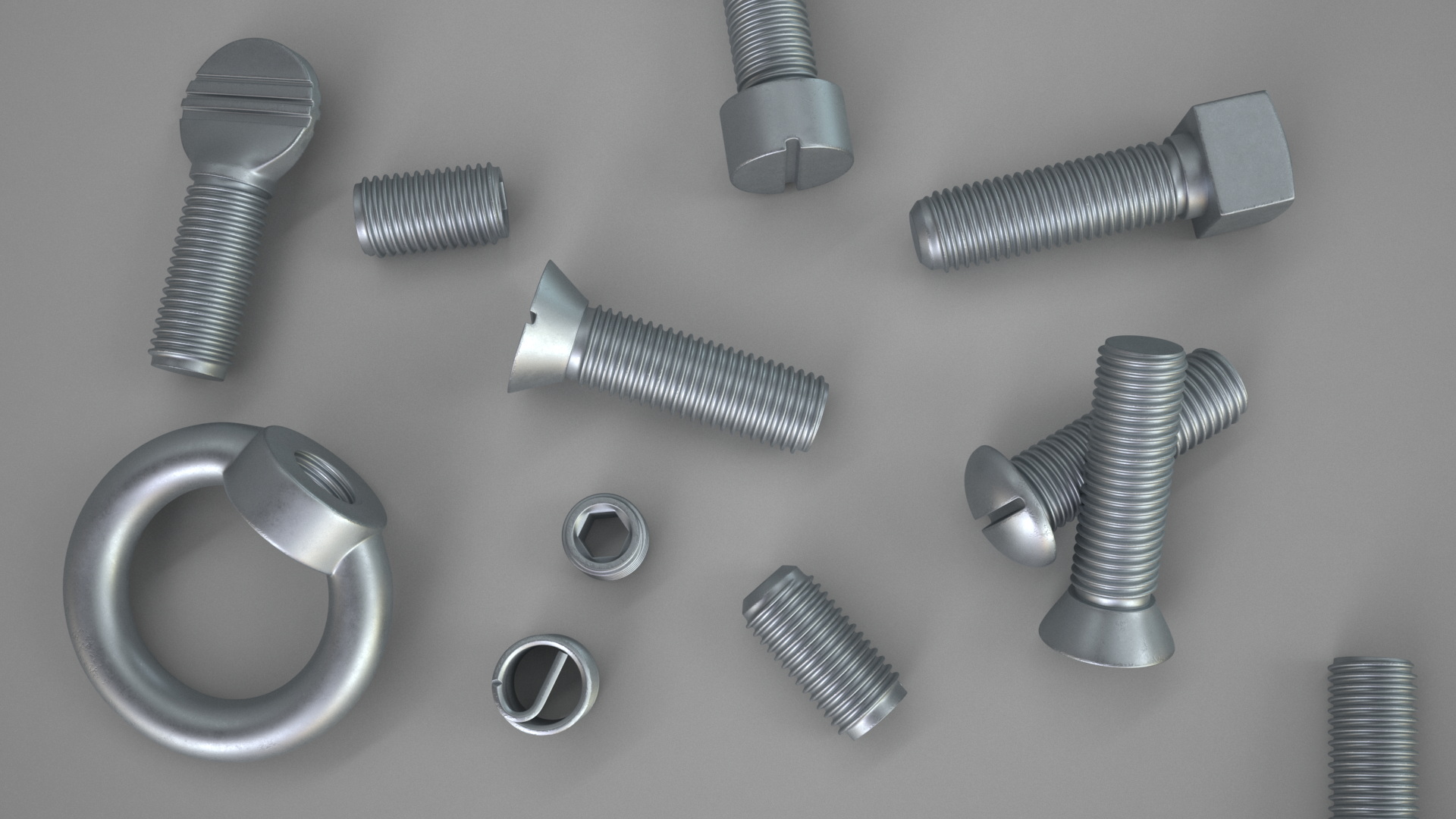3D model Zinc Steel Screw Kit