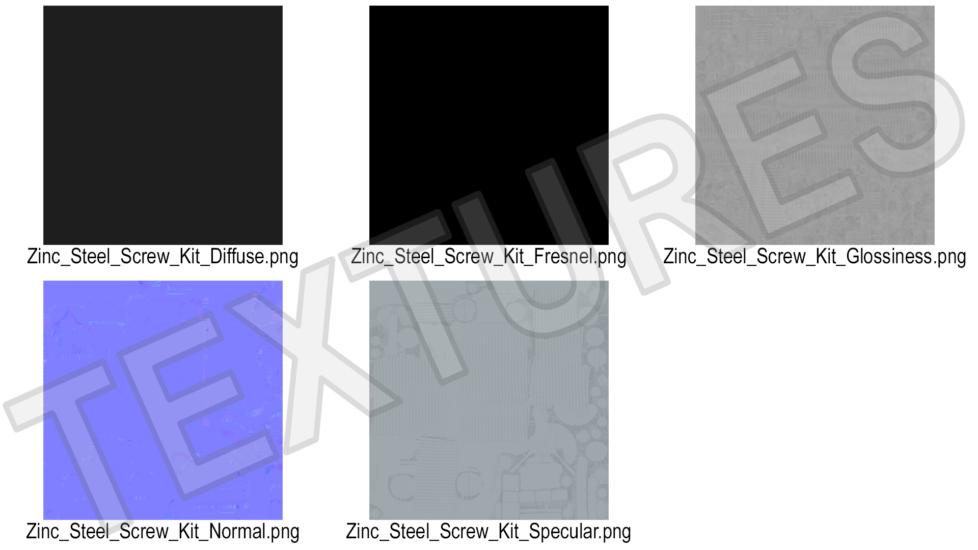3D model Zinc Steel Screw Kit