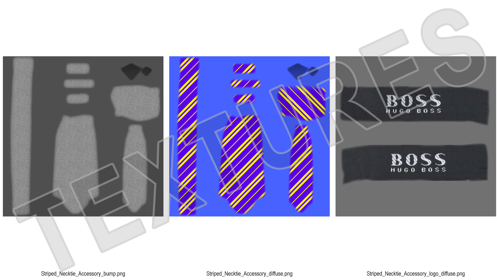 3D model Striped Necktie Accessory