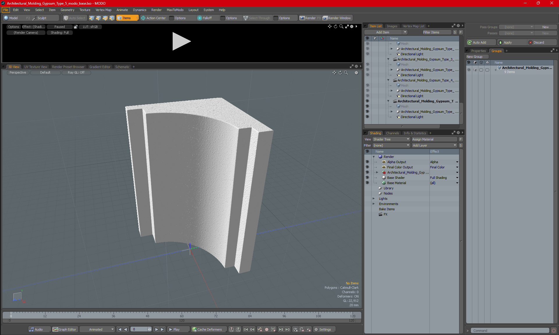 3D model Architectural Molding Gypsum Type 5