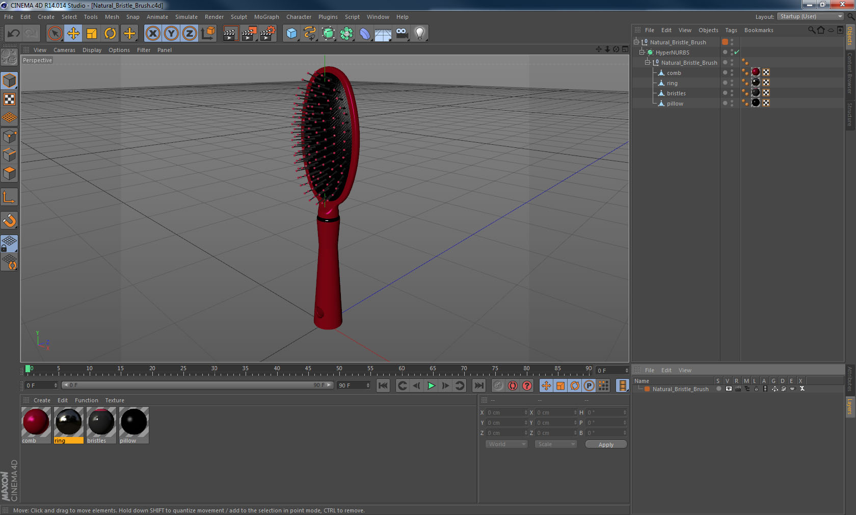3D Natural Bristle Brush
