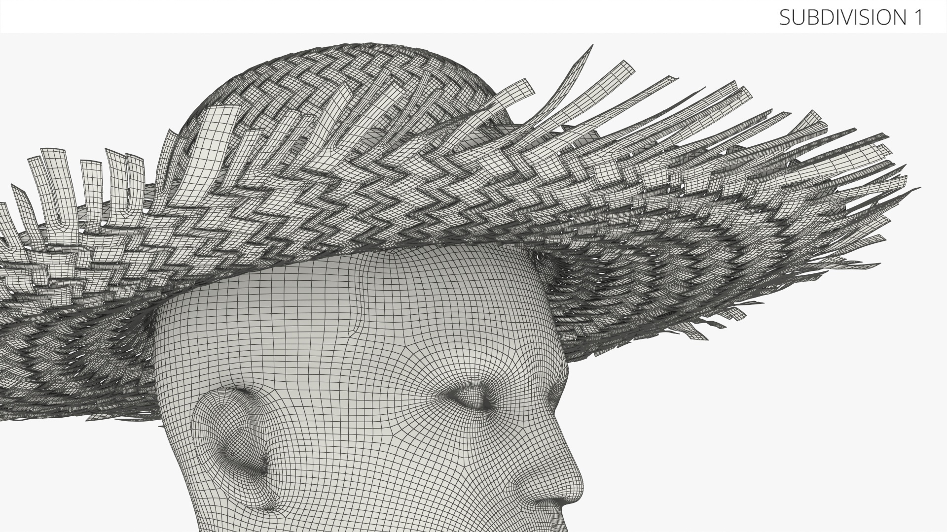 Woven Straw Sun Hat on Mannequin Head, view 9
