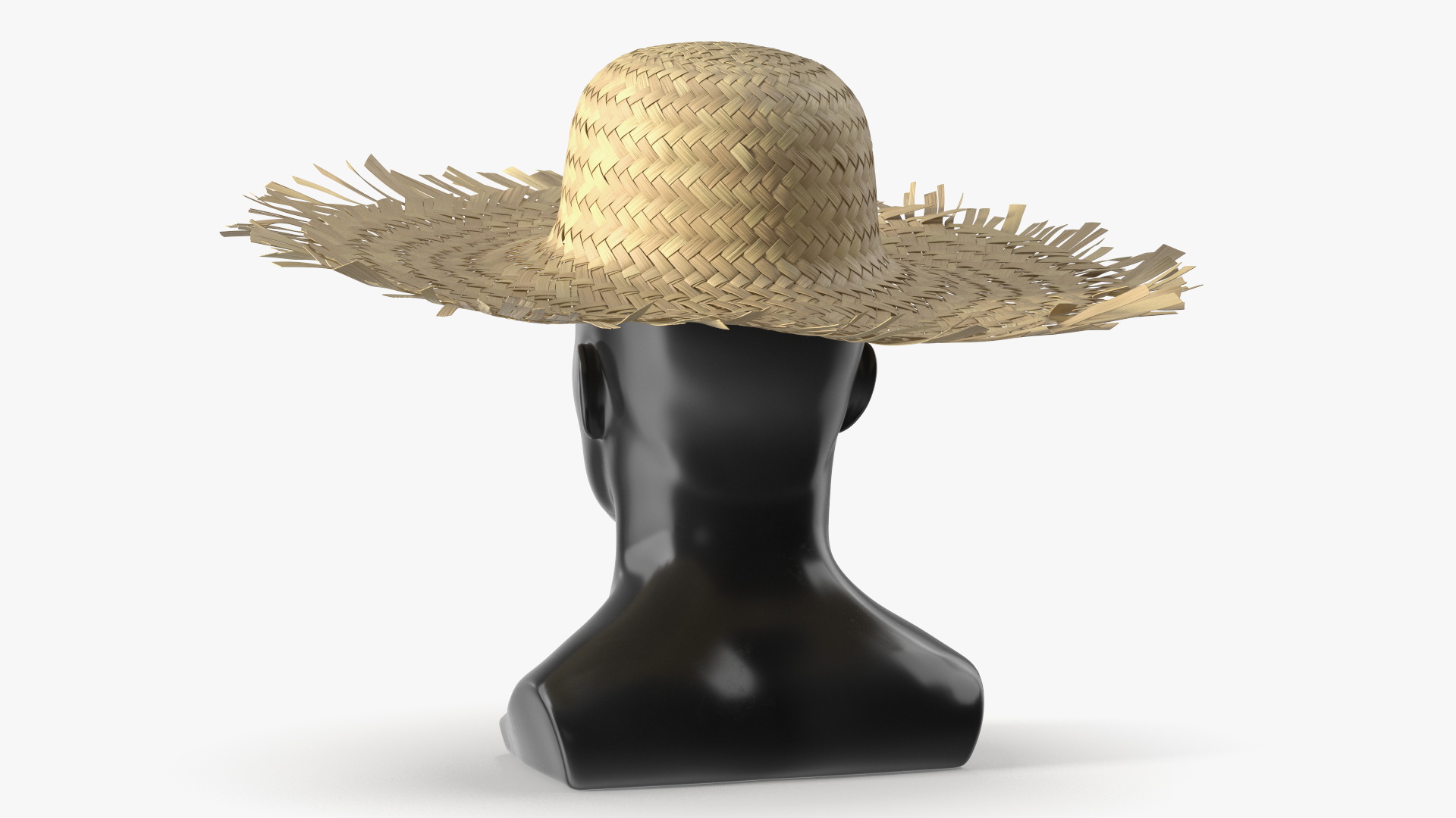 Woven Straw Sun Hat on Mannequin Head, view 3