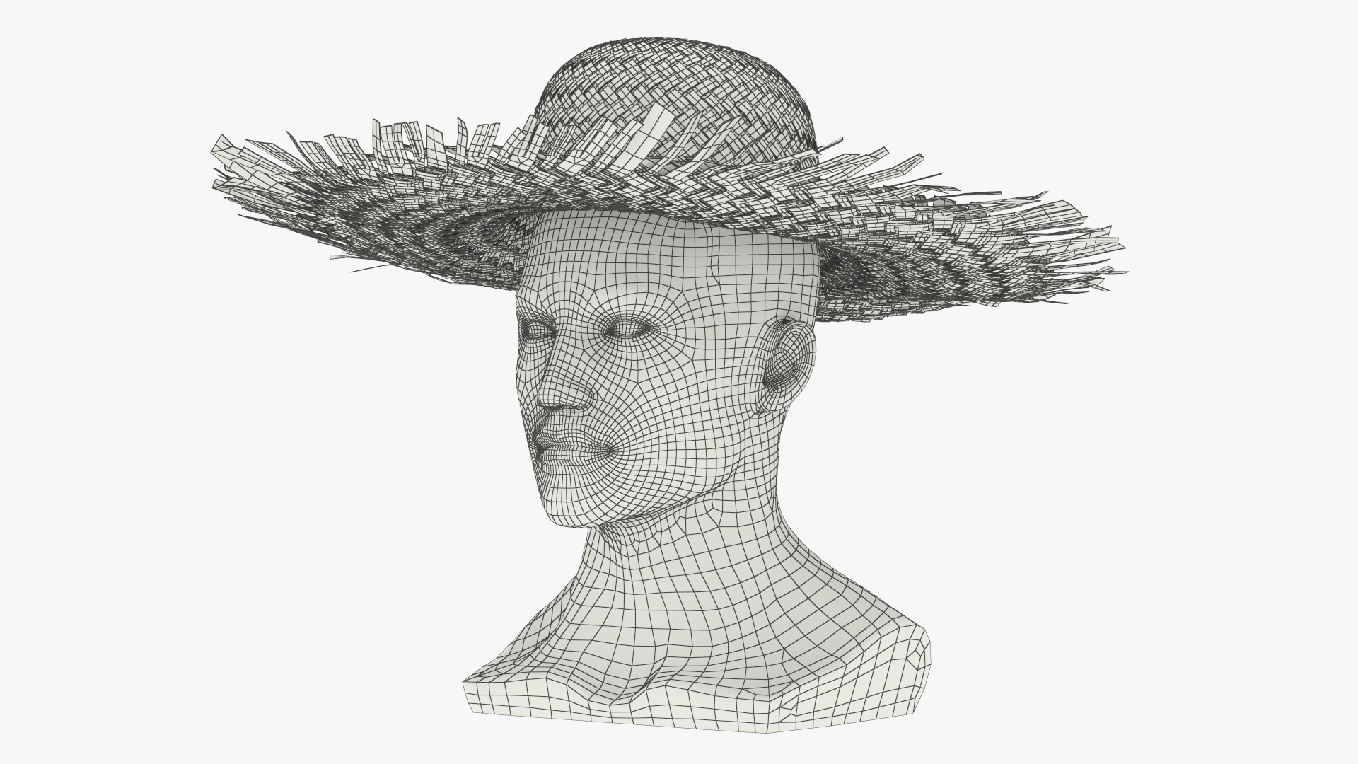 Woven Straw Sun Hat on Mannequin Head, view 10