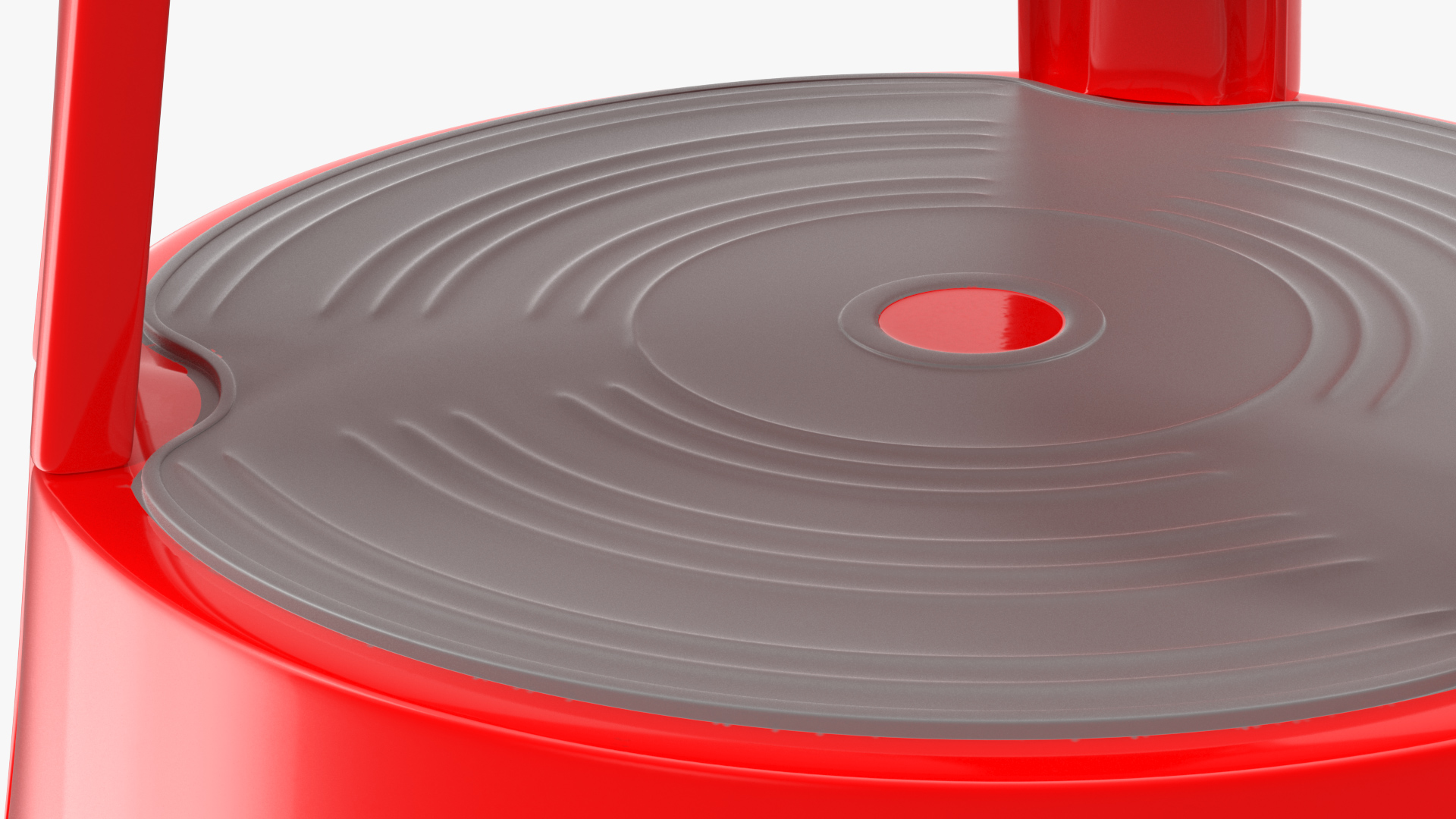 Mobile Kick Stool Steel Red 3D