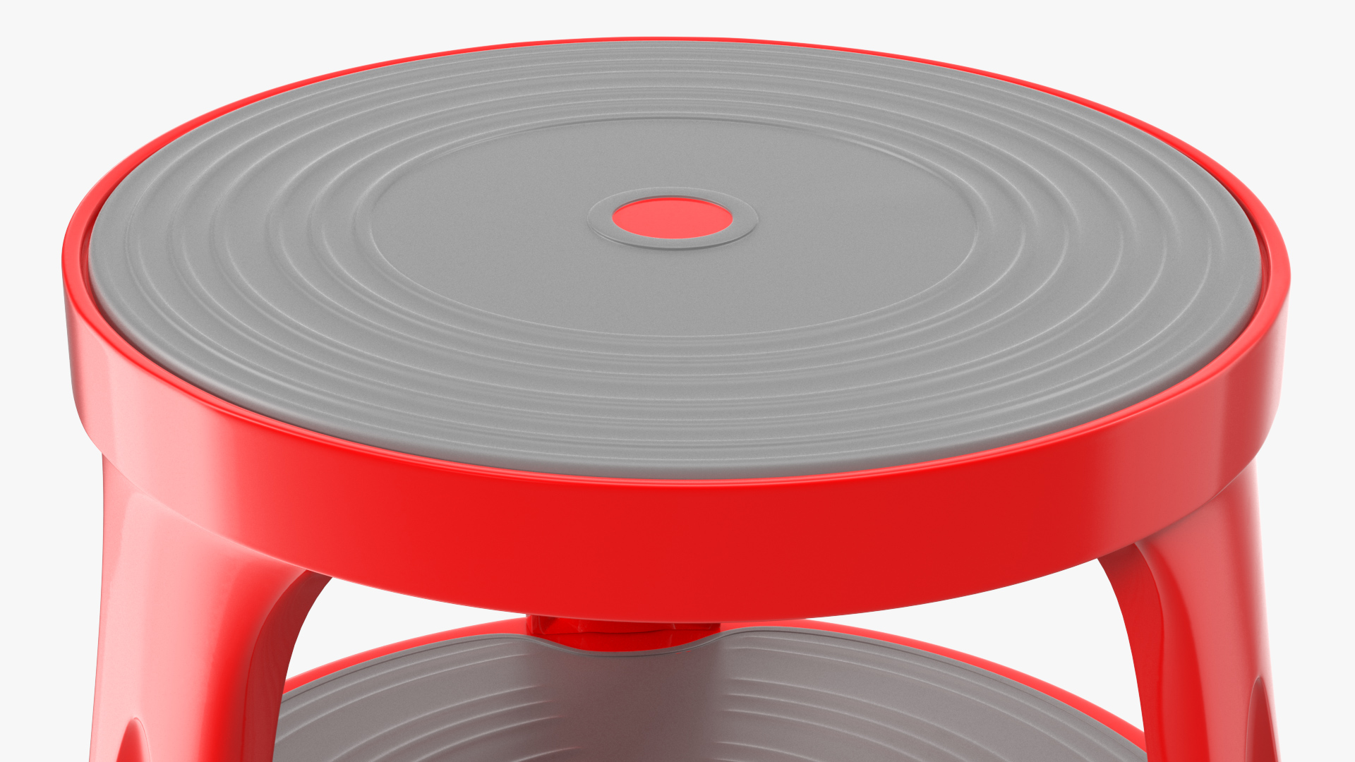 Mobile Kick Stool Steel Red 3D
