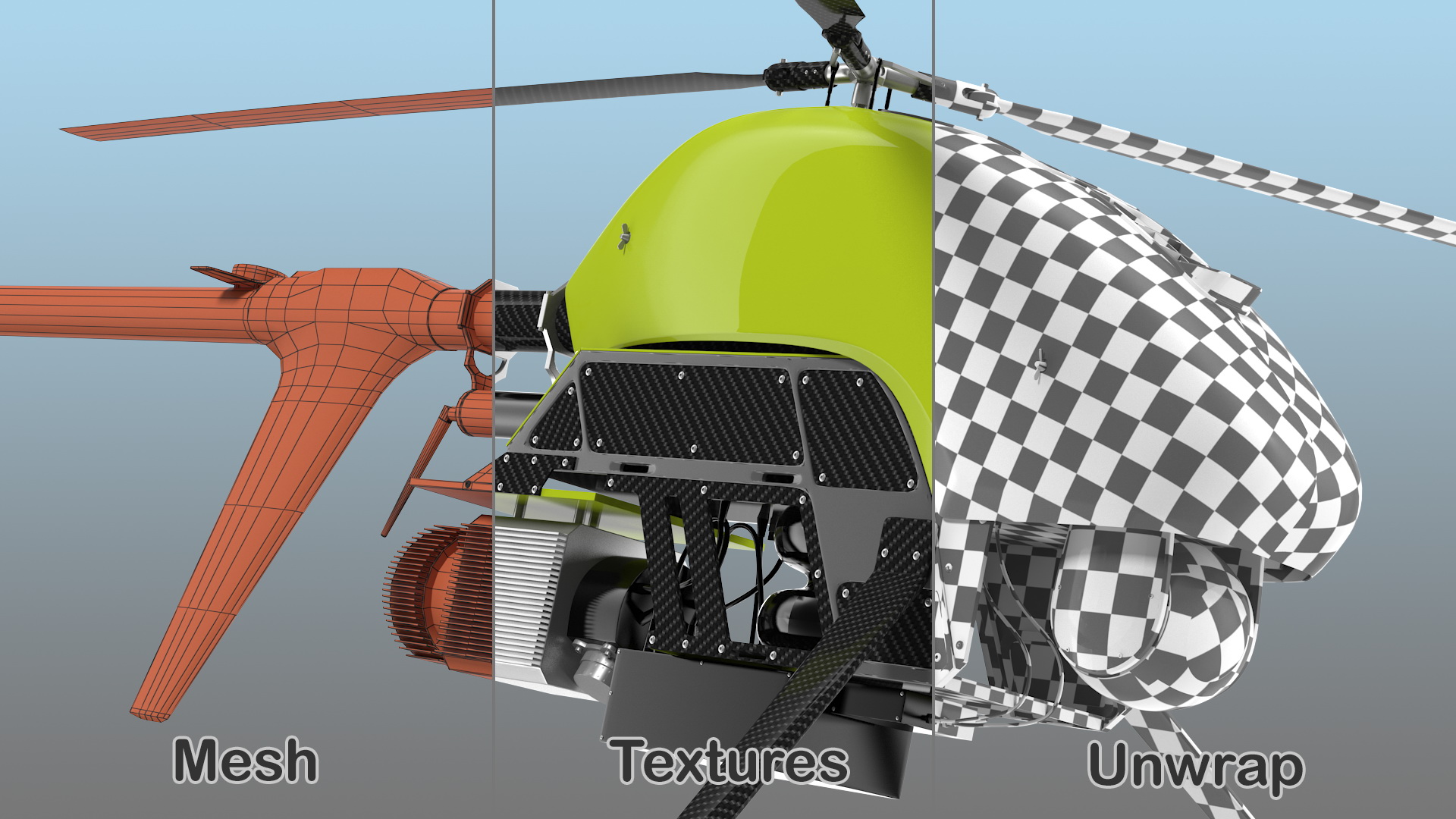3D model Helicopter UAV Drone