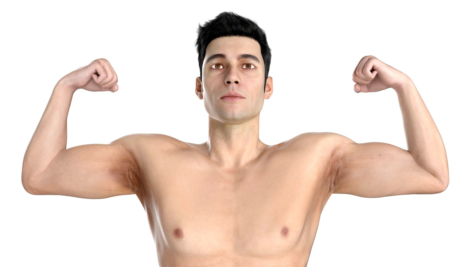 3D Fighter UFC MMA in Athletic Pose Fur