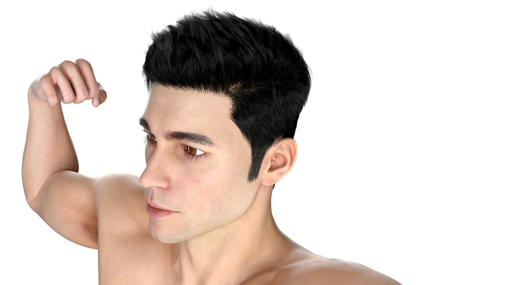 3D Fighter UFC MMA in Athletic Pose Fur