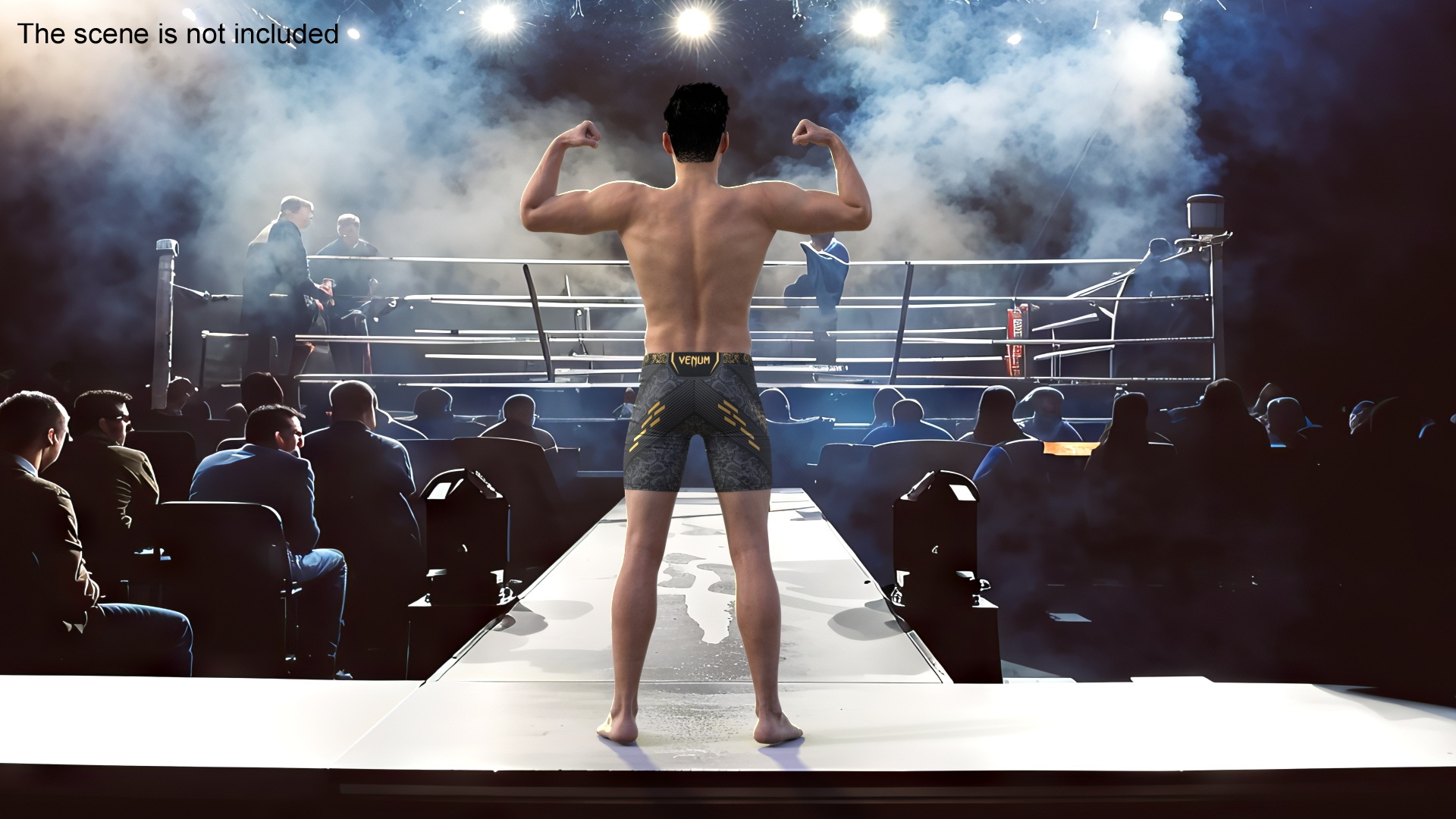 3D Fighter UFC MMA in Athletic Pose Fur