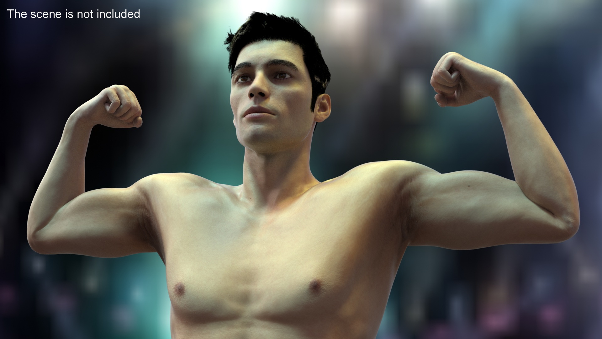 3D Fighter UFC MMA in Athletic Pose Fur