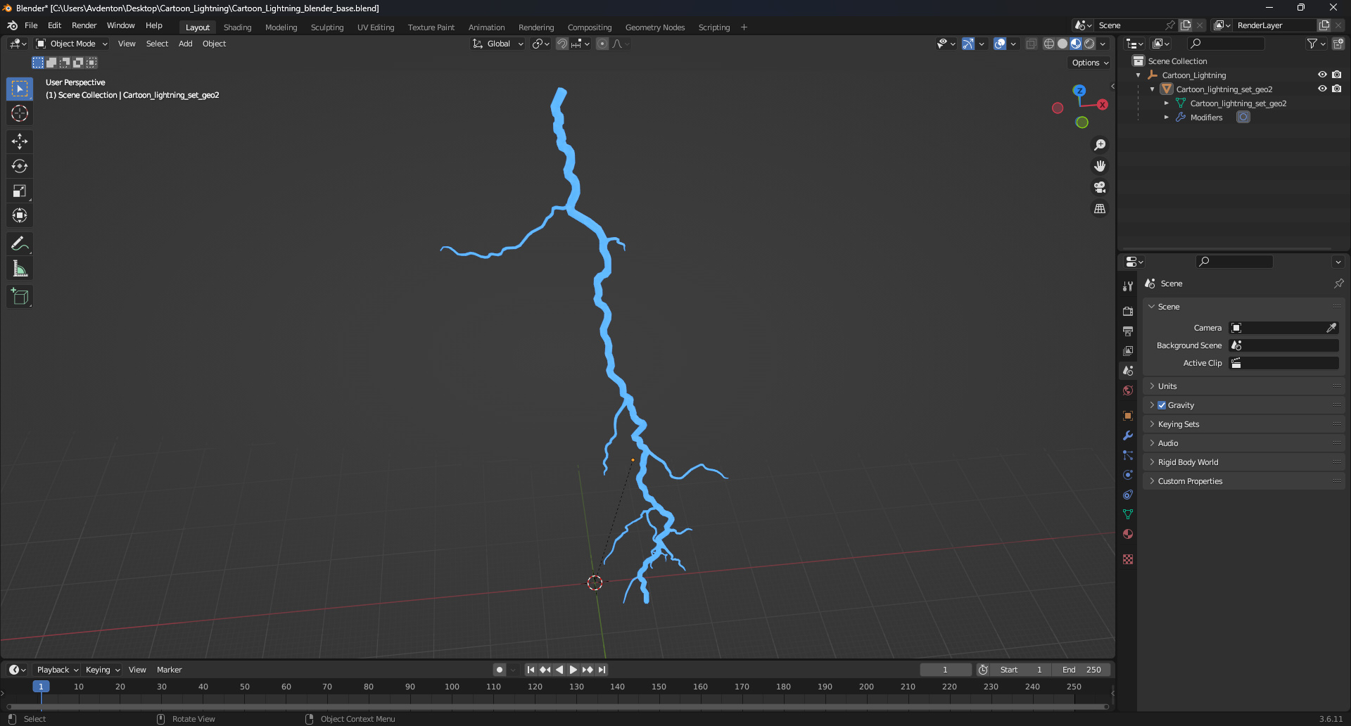 Cartoon Lightning 3D