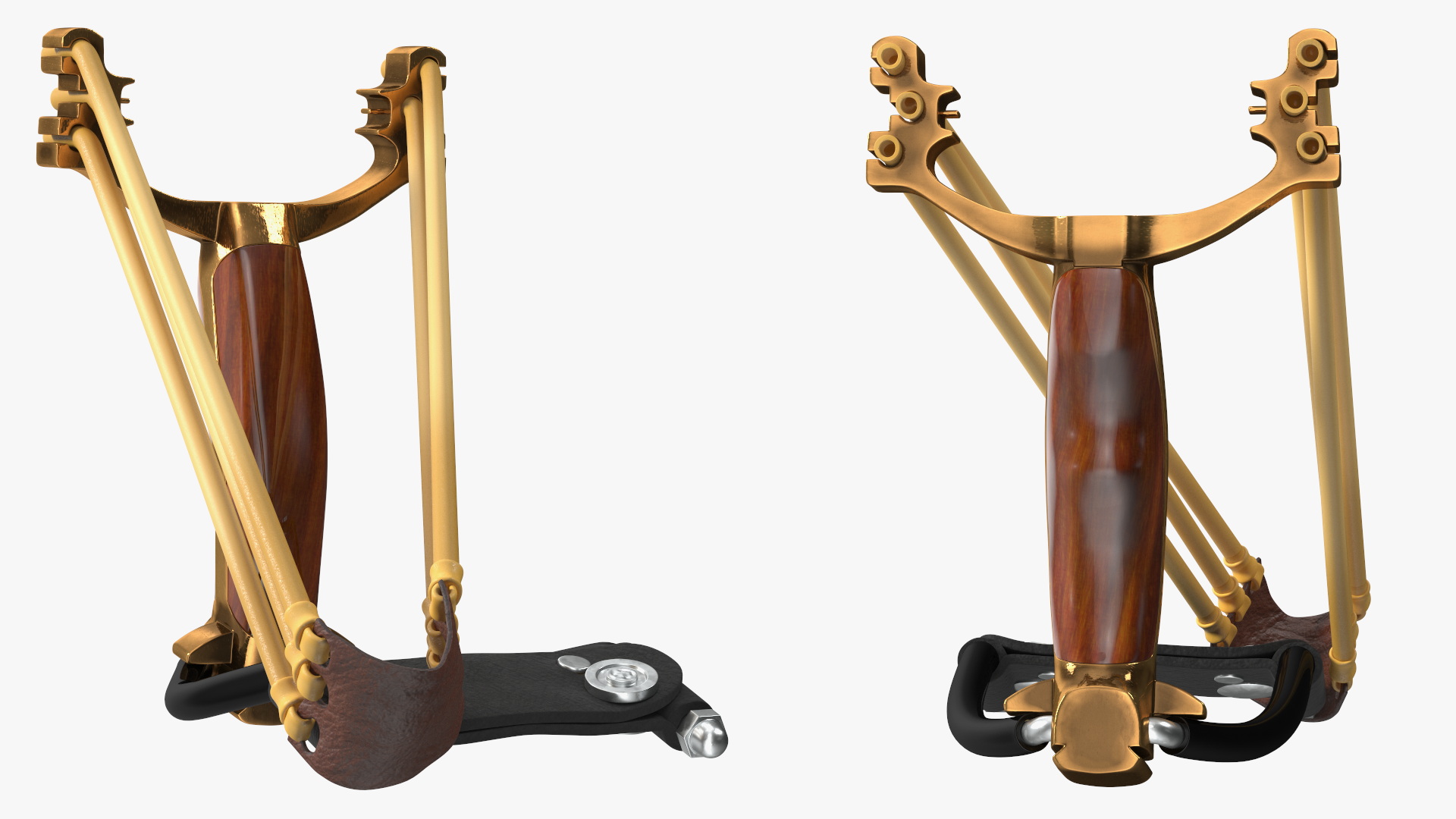 Stretched Folding Slingshot Wood 3D