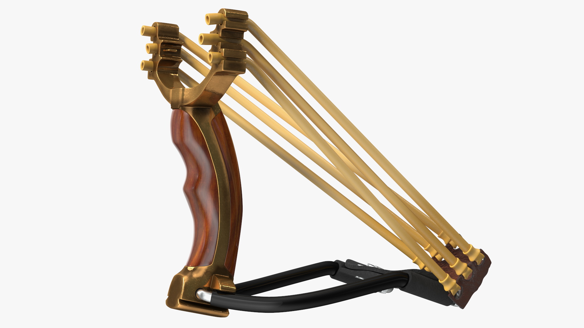Stretched Folding Slingshot Wood 3D
