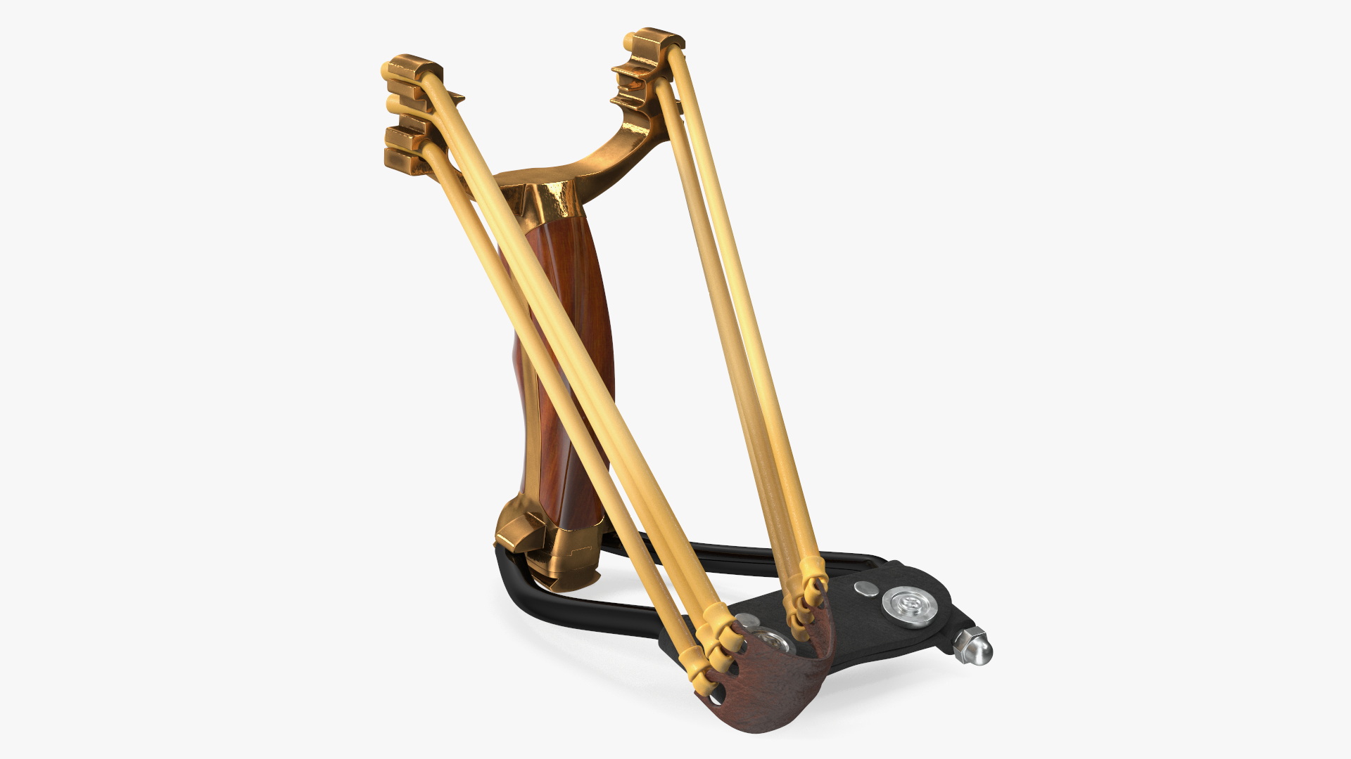 Stretched Folding Slingshot Wood 3D