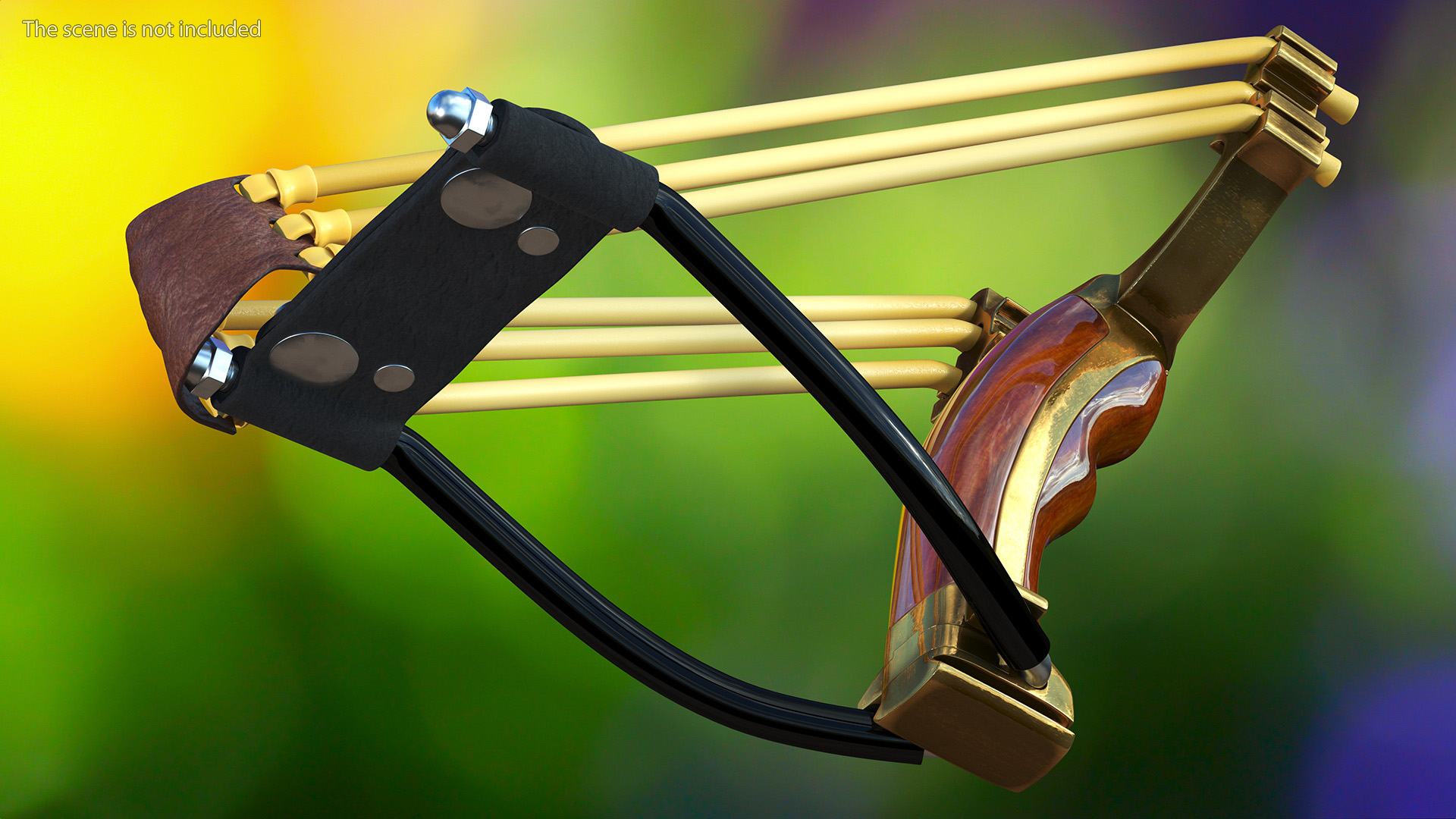 Stretched Folding Slingshot Wood 3D