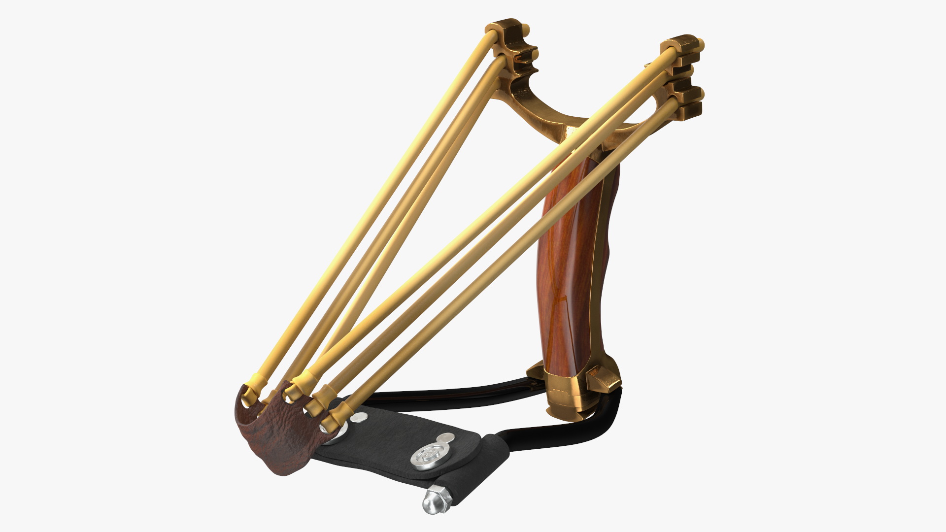 Stretched Folding Slingshot Wood 3D