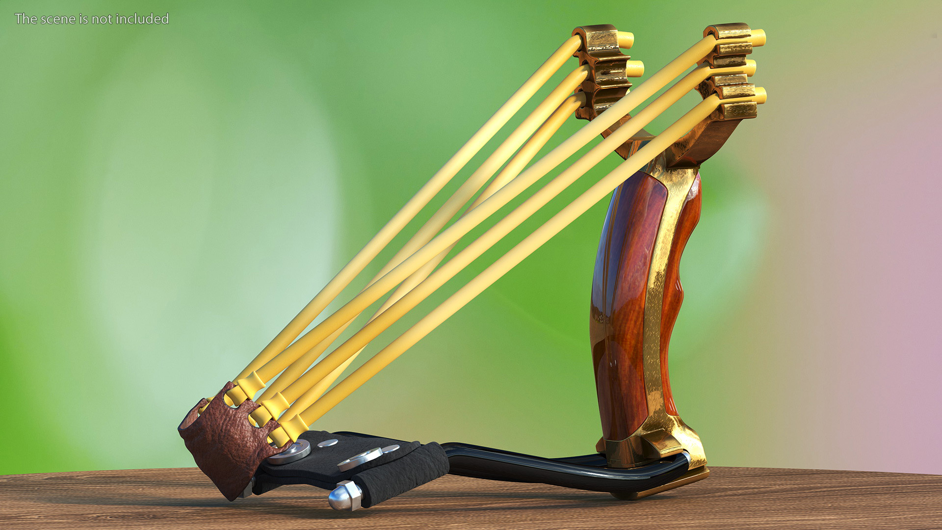 Stretched Folding Slingshot Wood 3D