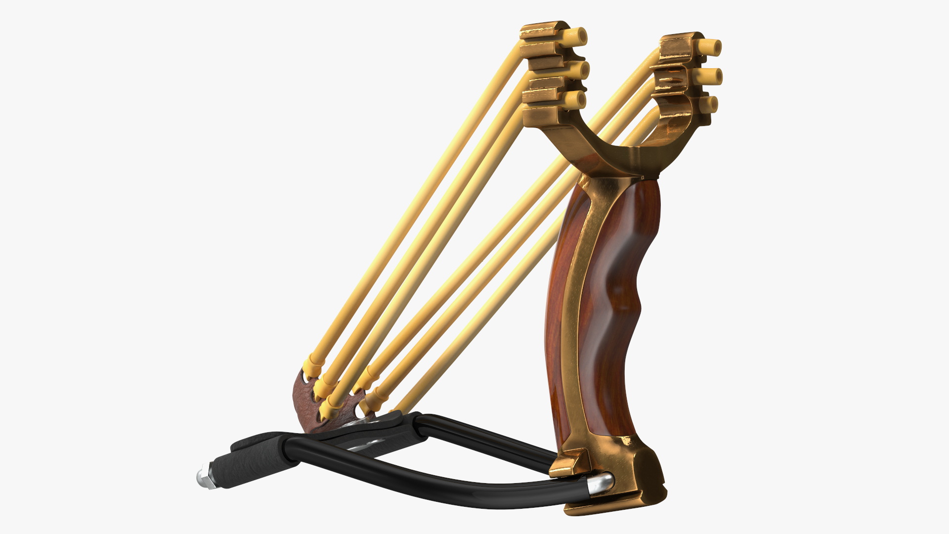 Stretched Folding Slingshot Wood 3D