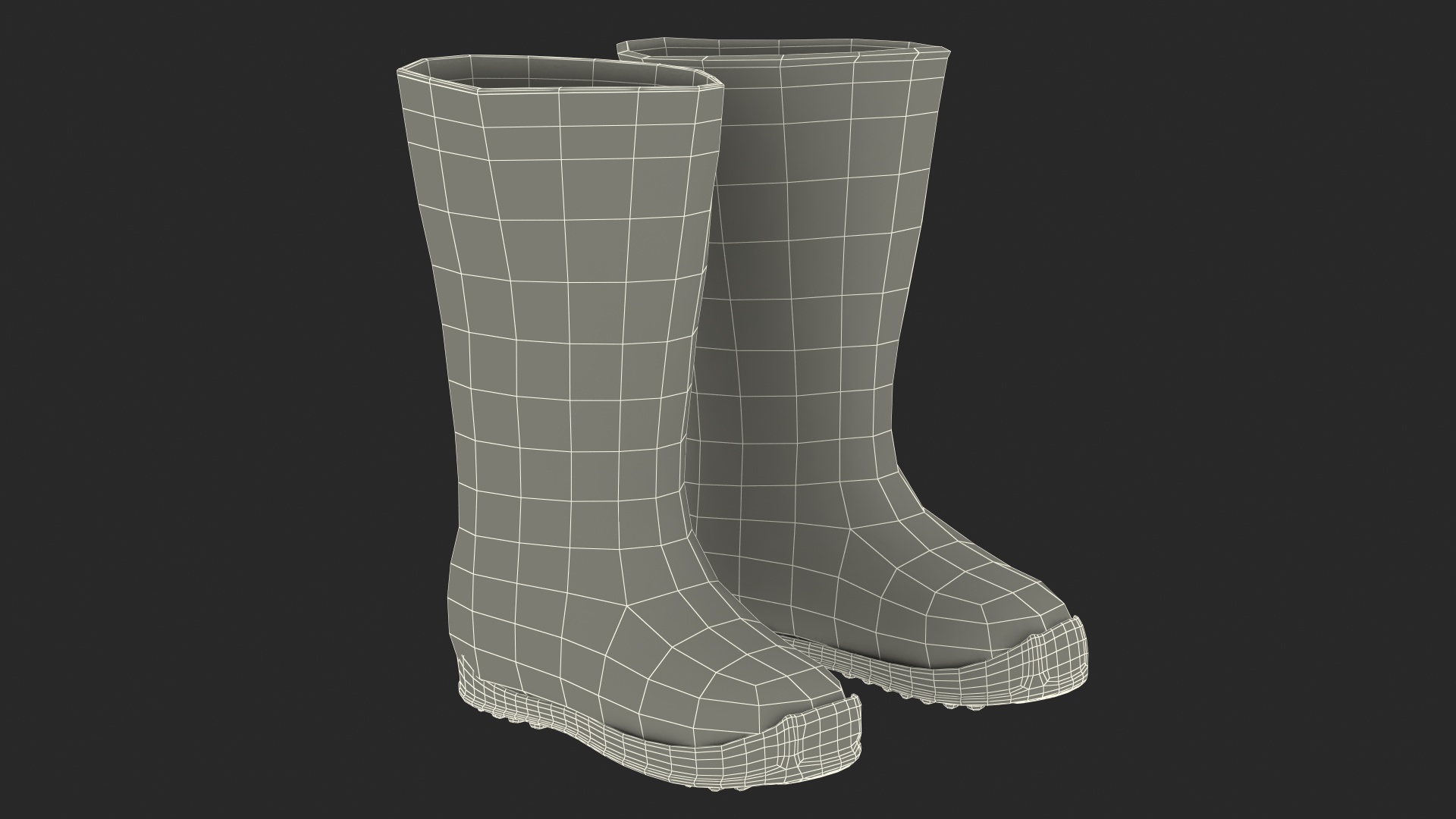 Warm Rustic Felt Boots With Rubber Soles Fur 3D model