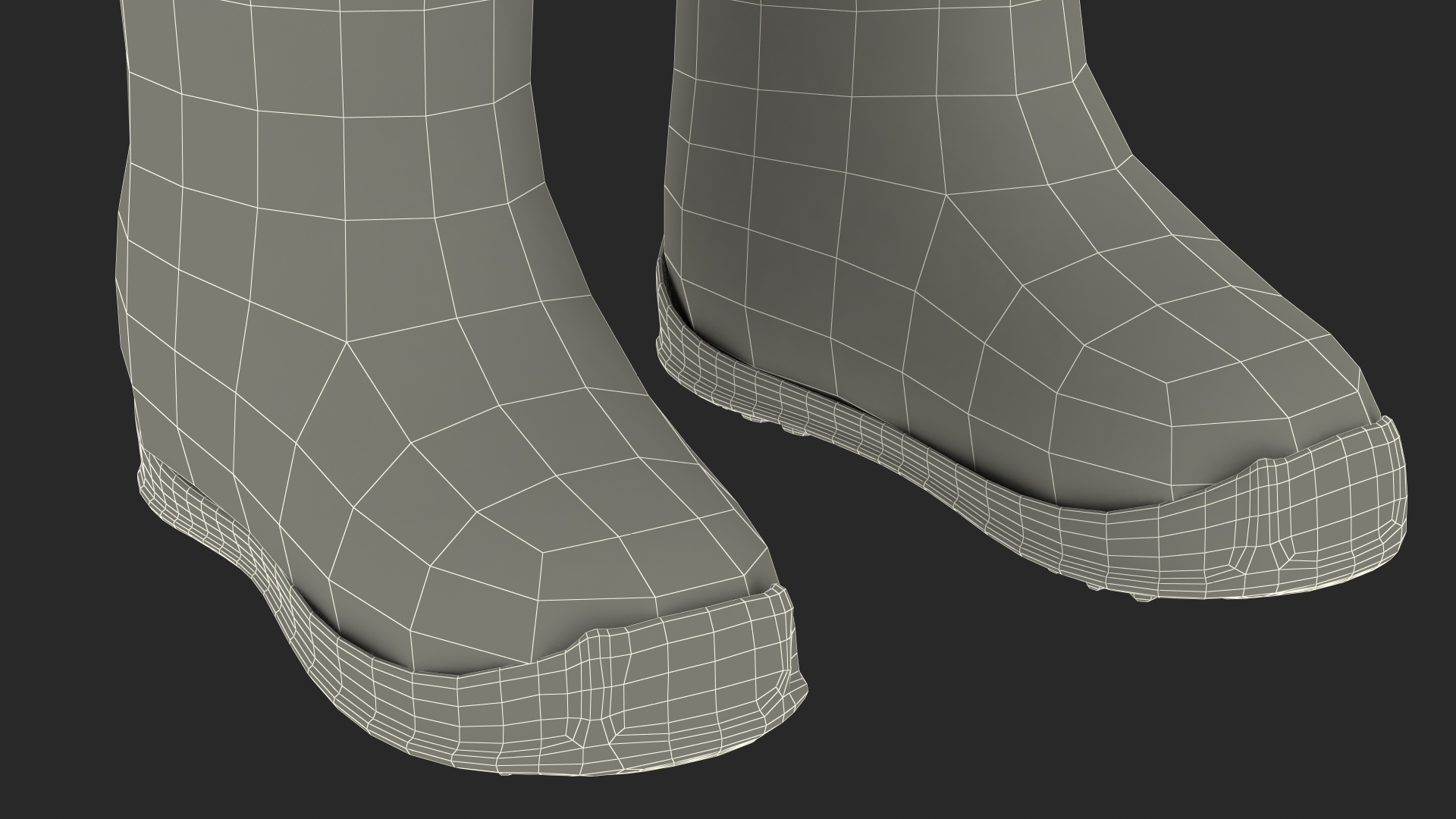 Warm Rustic Felt Boots With Rubber Soles Fur 3D model