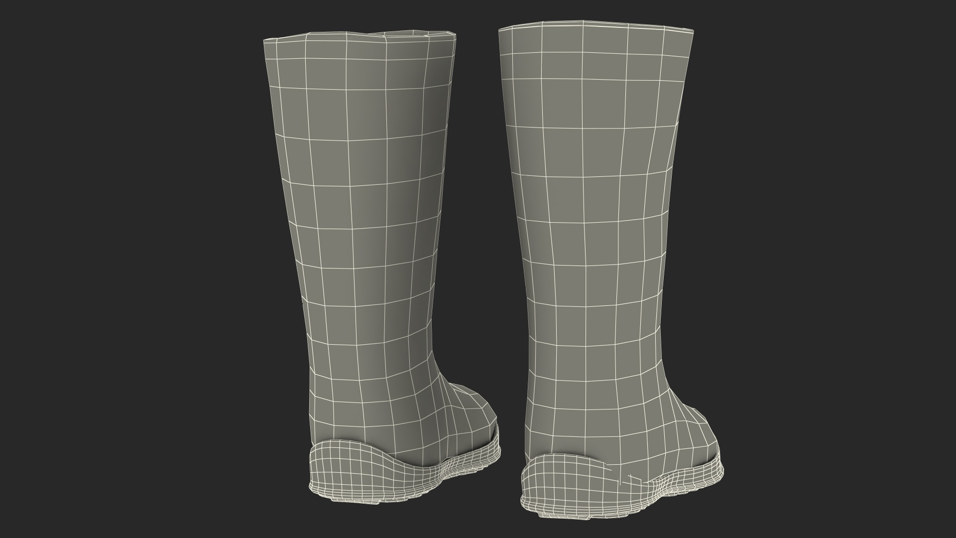 Warm Rustic Felt Boots With Rubber Soles Fur 3D model