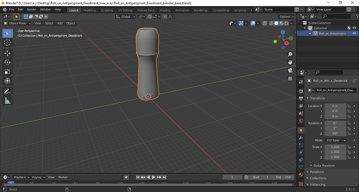 Roll on Antiperspirant Deodorant 3D