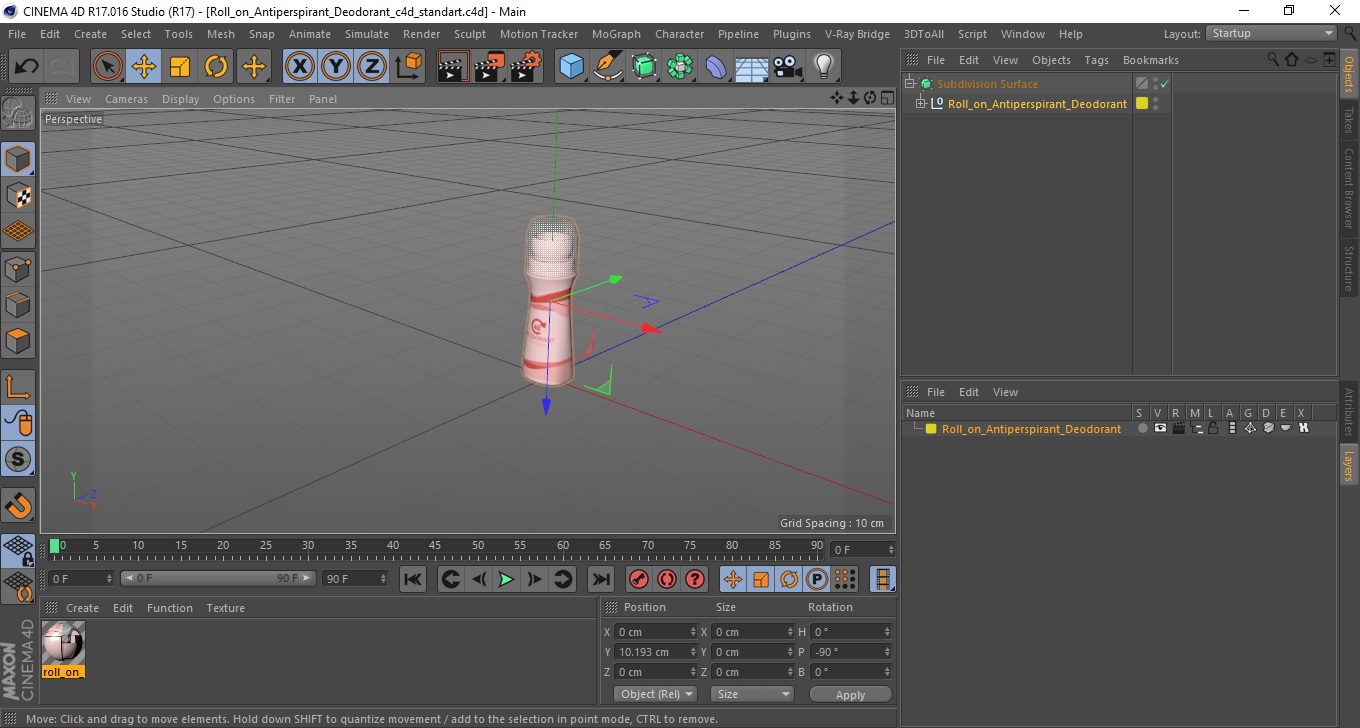 Roll on Antiperspirant Deodorant 3D