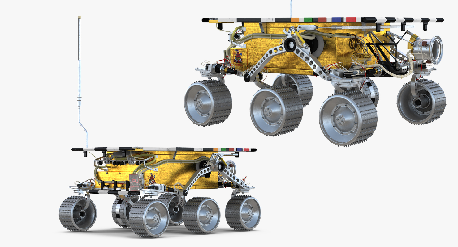 Mars Rover Sojourner Rigged 3D