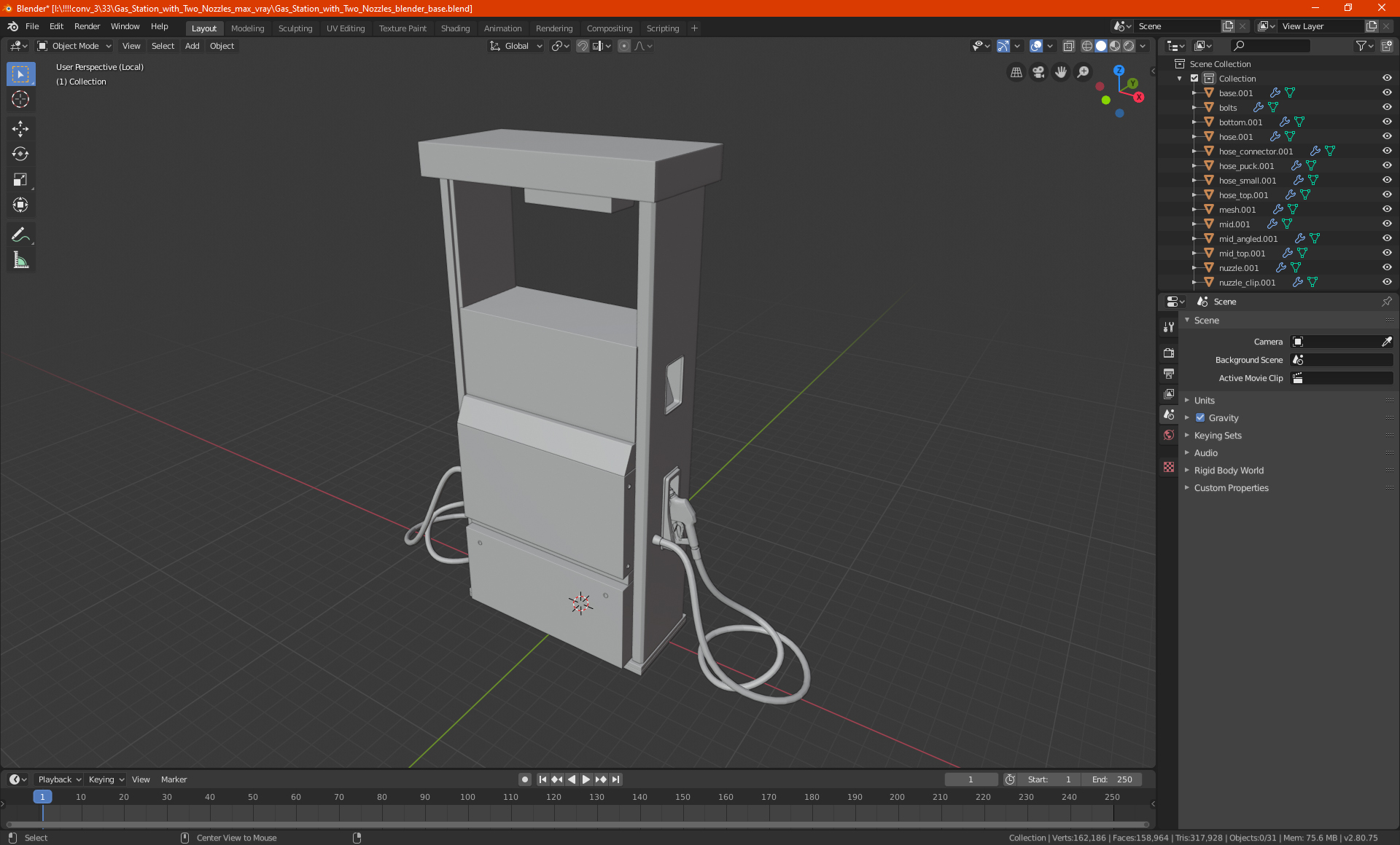 3D Gas Station with Two Nozzles model