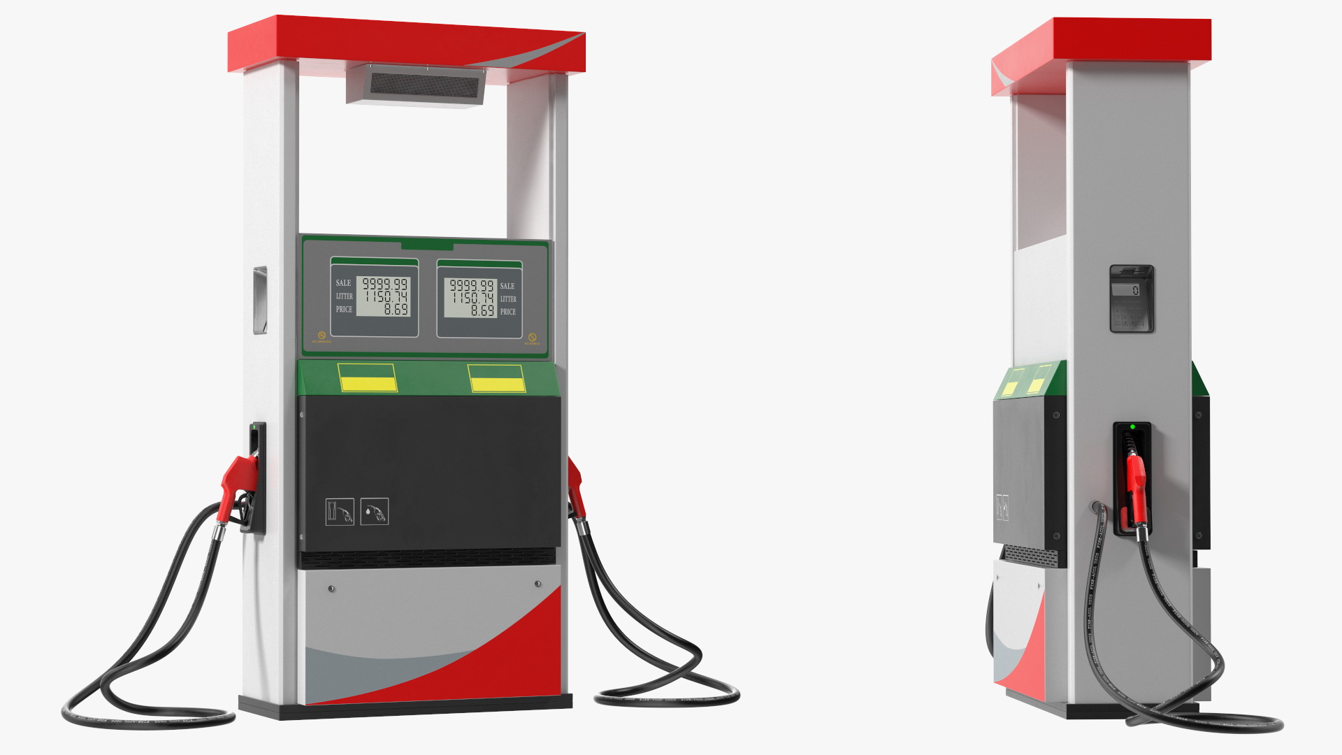 3D Gas Station with Two Nozzles model