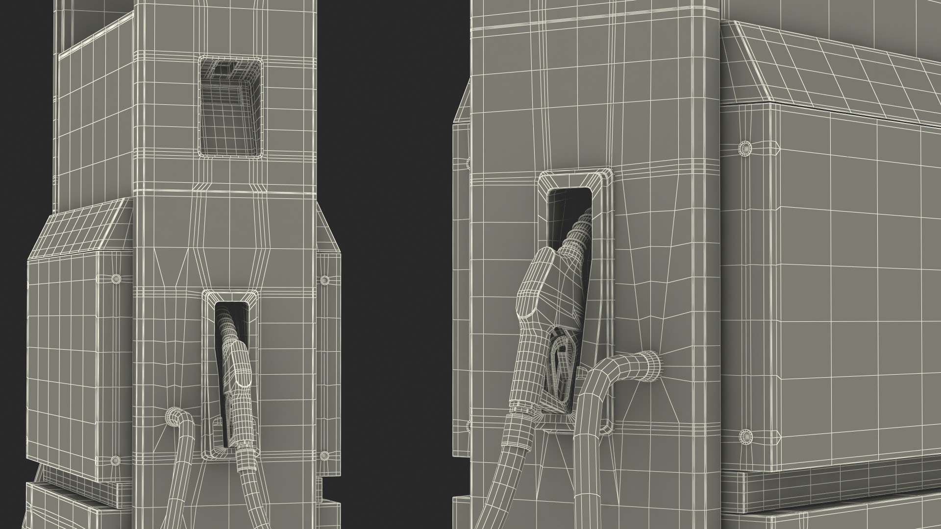 3D Gas Station with Two Nozzles model