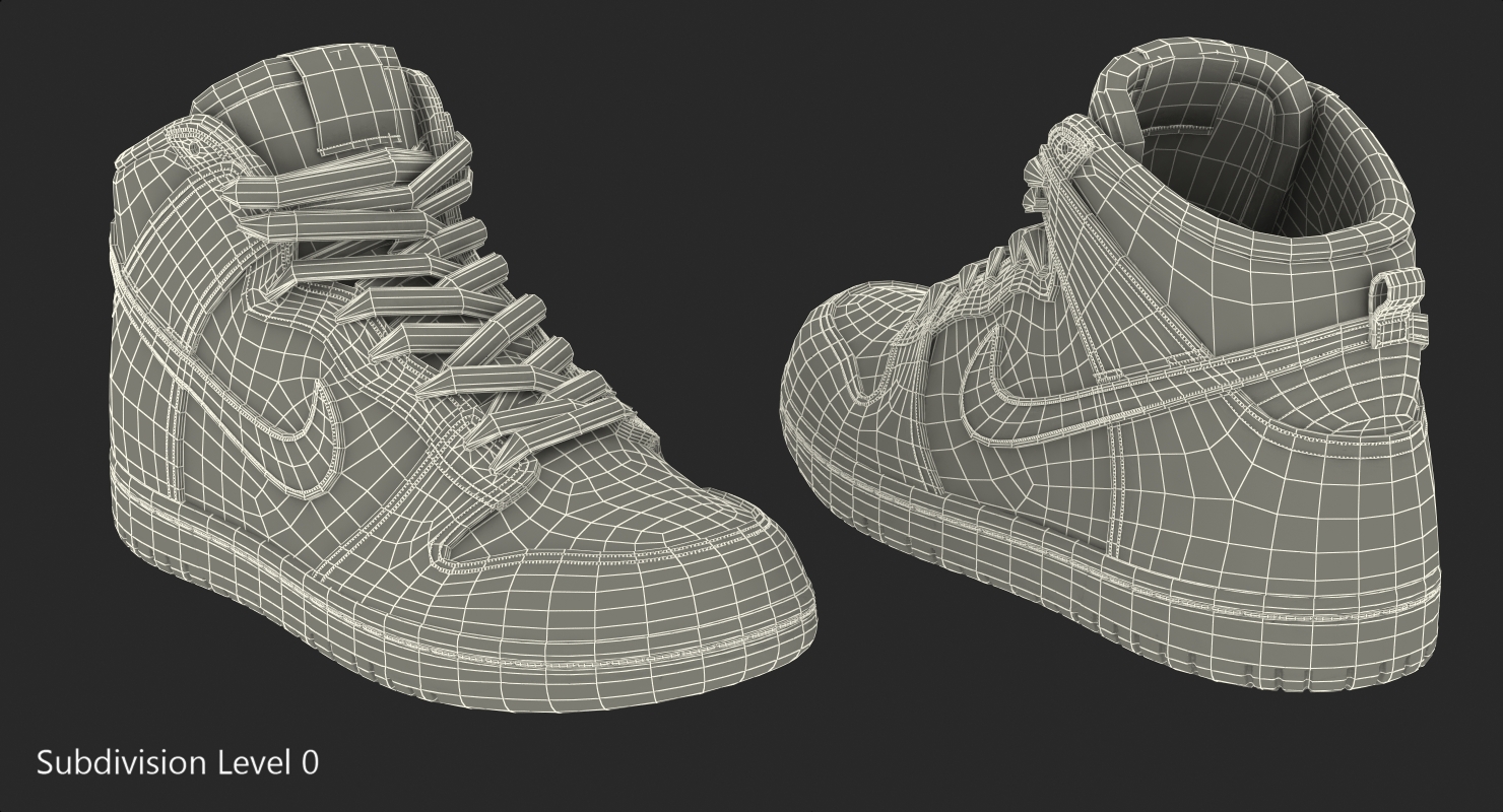 3D Nike Skateboarding Shoe Dunk High Pro Red