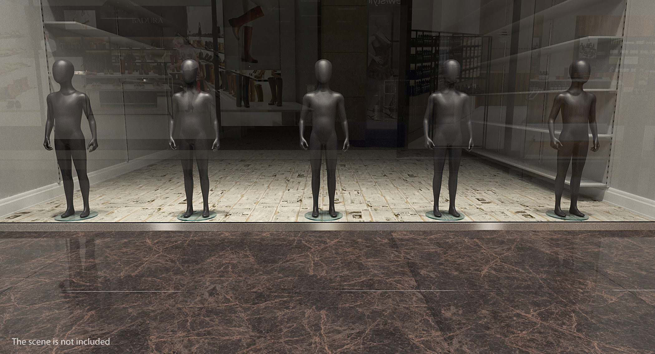 Child Mannequin Dark Standing Pose 3D model