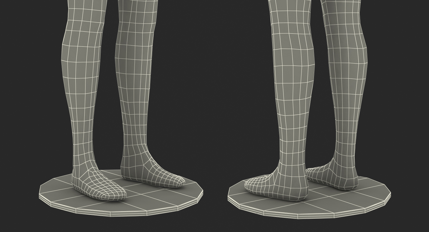 Child Mannequin Dark Standing Pose 3D model