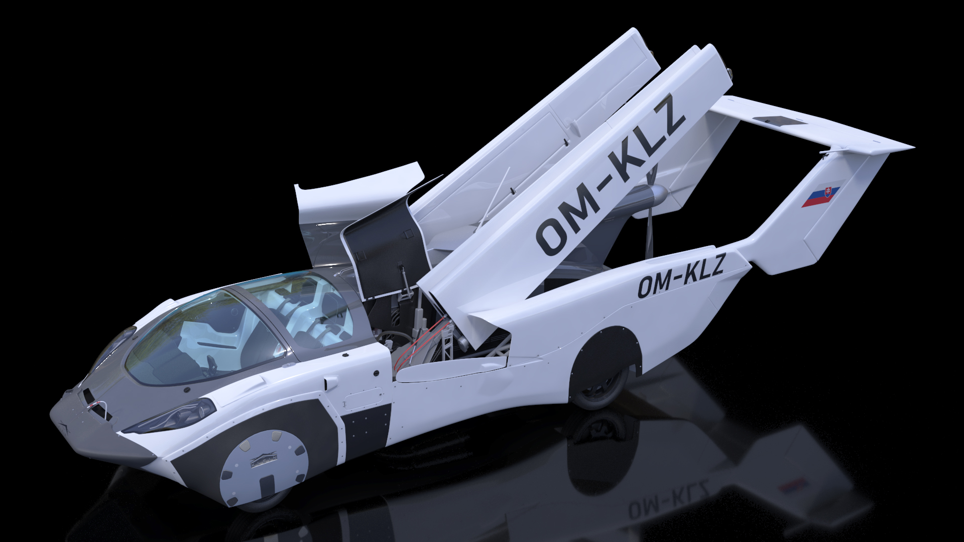 AirCar Rigged for Maya 3D