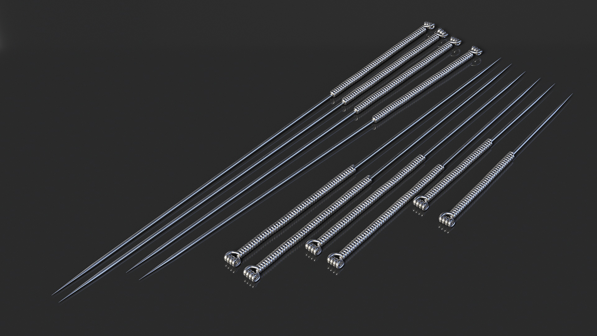 3D model Acupuncture Needles Set Silver