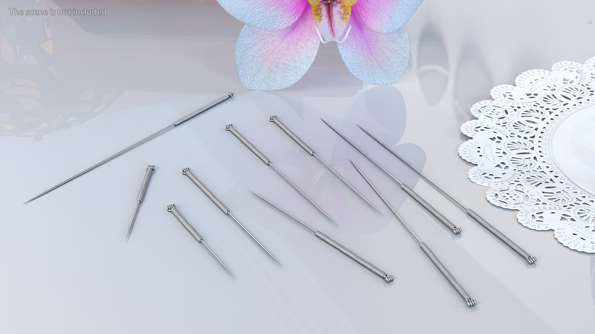 3D model Acupuncture Needles Set Silver