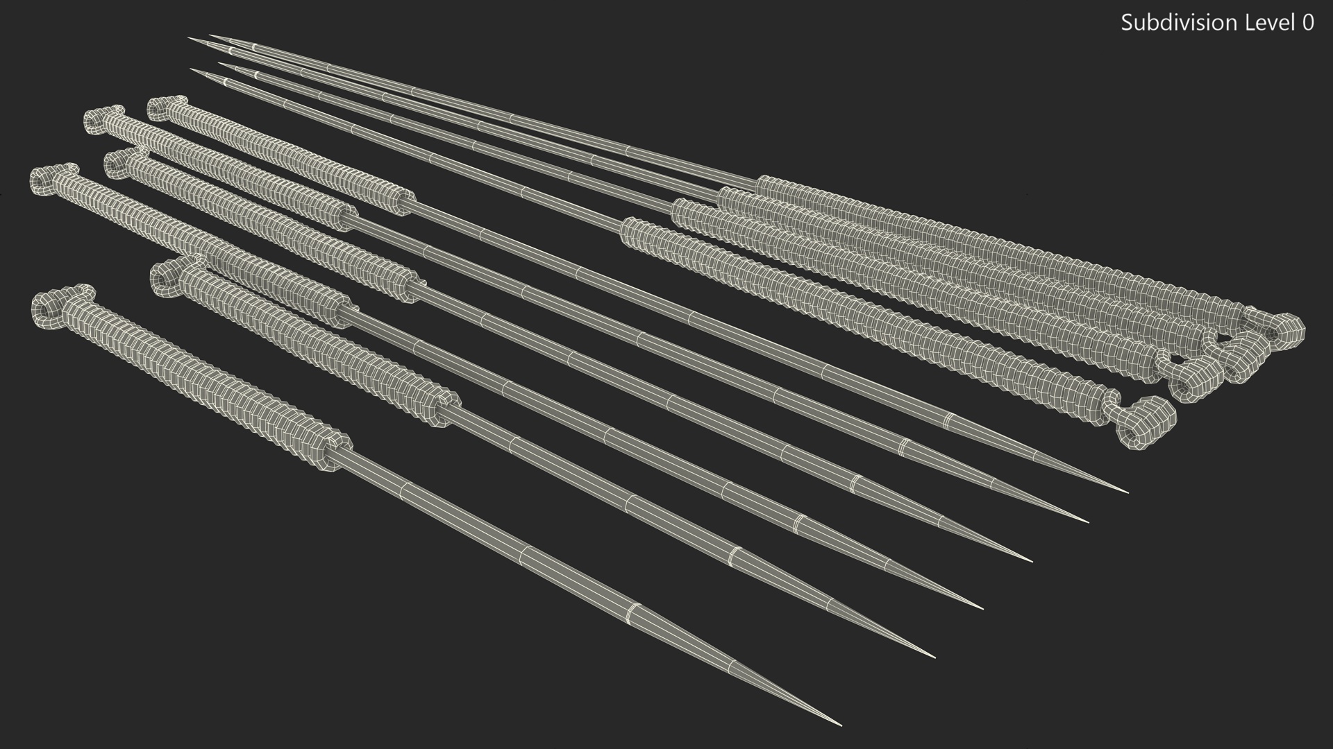 3D model Acupuncture Needles Set Silver