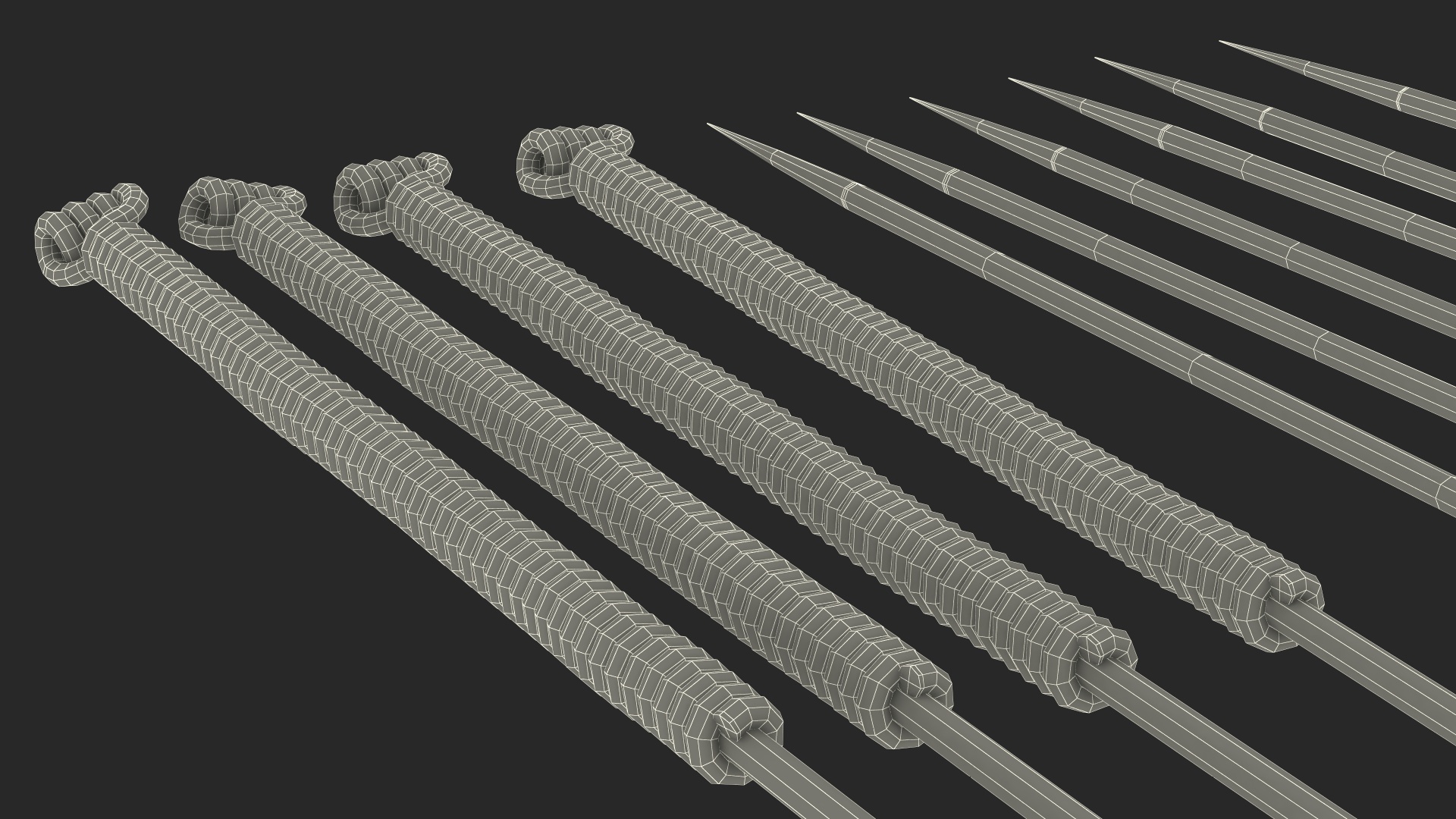 3D model Acupuncture Needles Set Silver