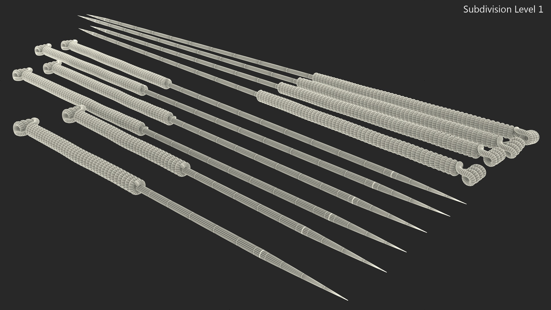 3D model Acupuncture Needles Set Silver