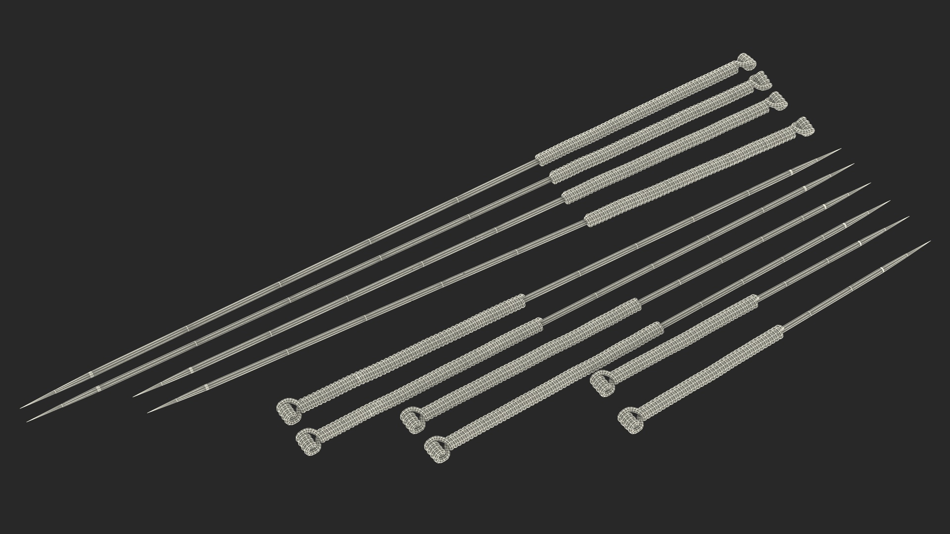 3D model Acupuncture Needles Set Silver